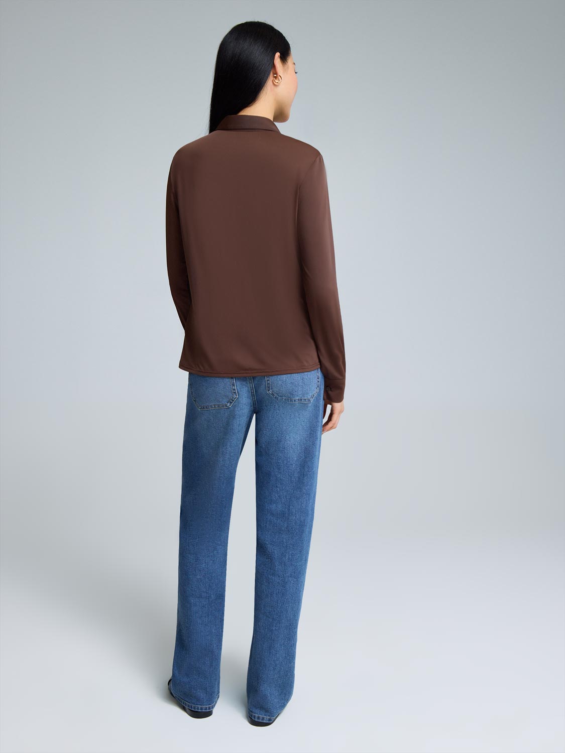 Long Sleeve Button-Up Blouse