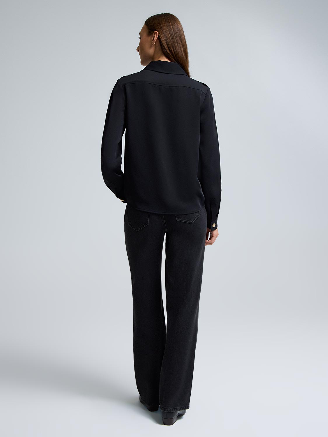 Twill Popover Blouse
