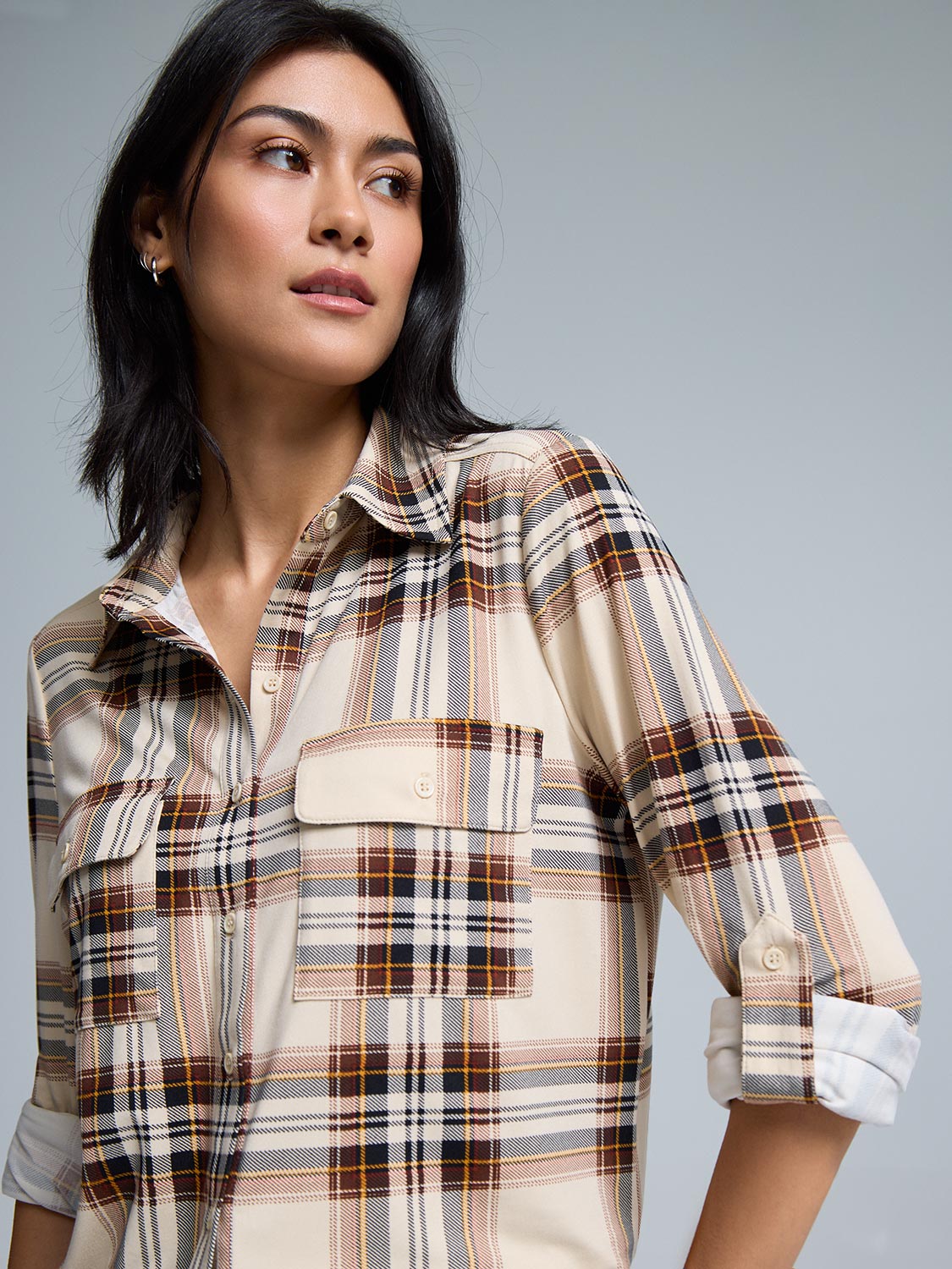 Button-Up Plaid Shirt