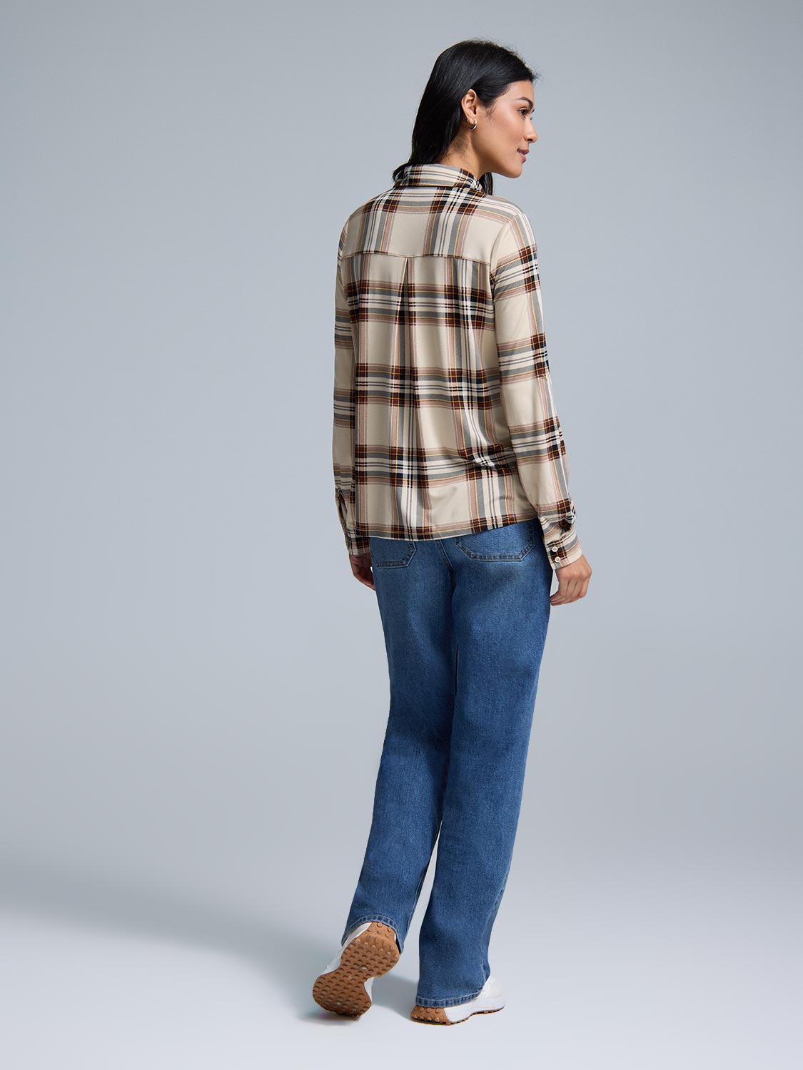 Button-Up Plaid Shirt