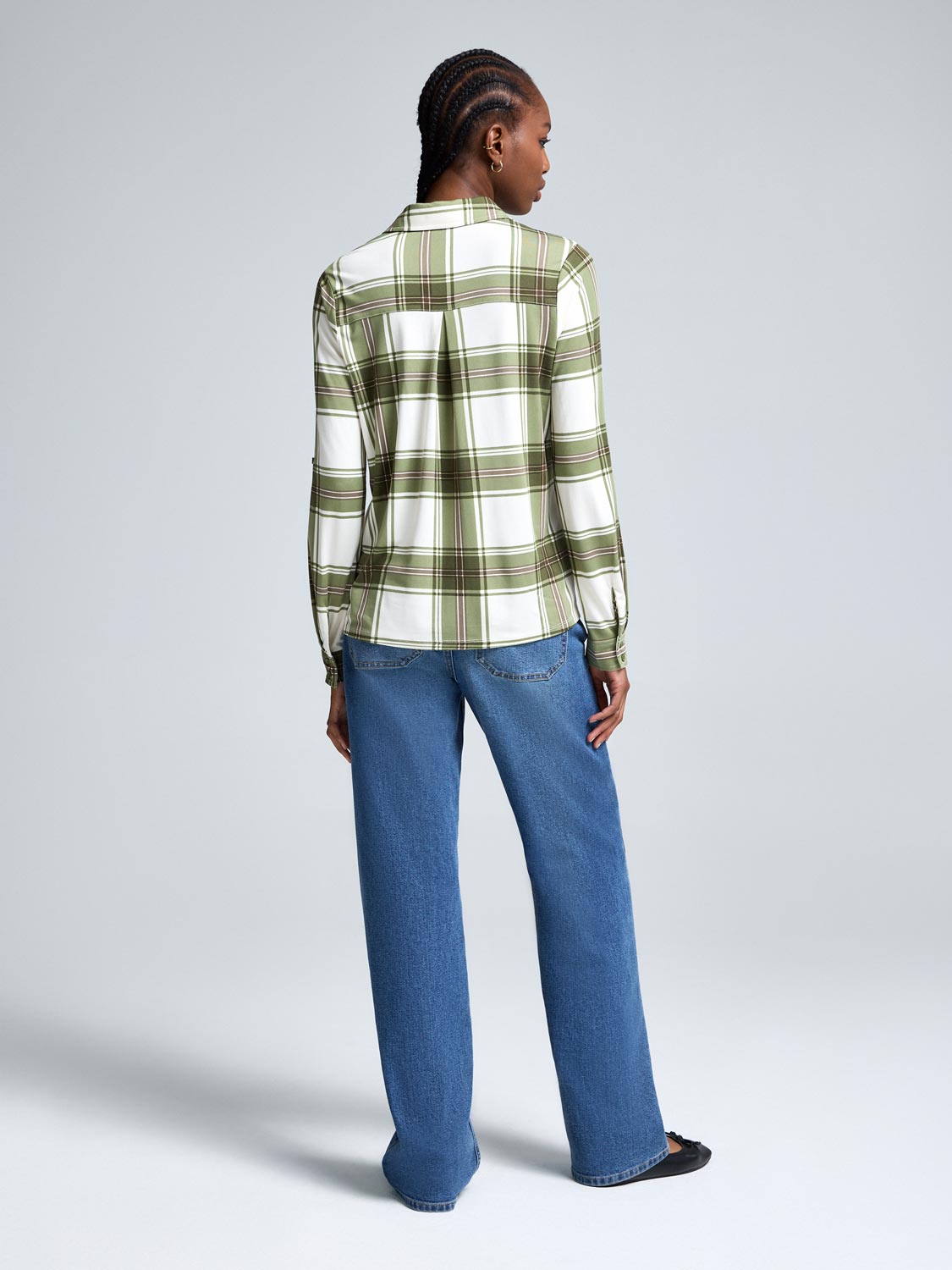 Plaid Button-Up Shirt