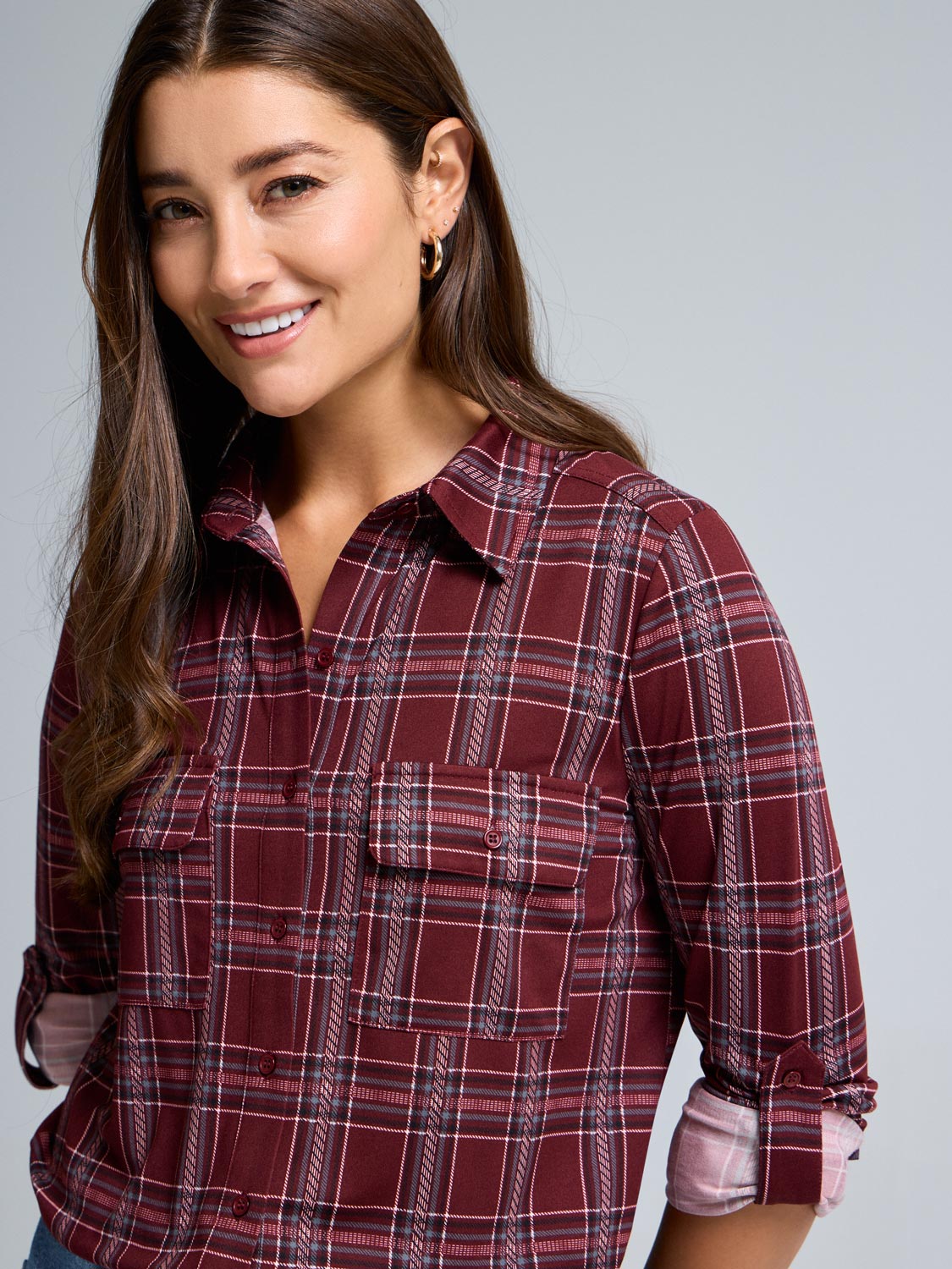 Plaid Button-Up Shirt