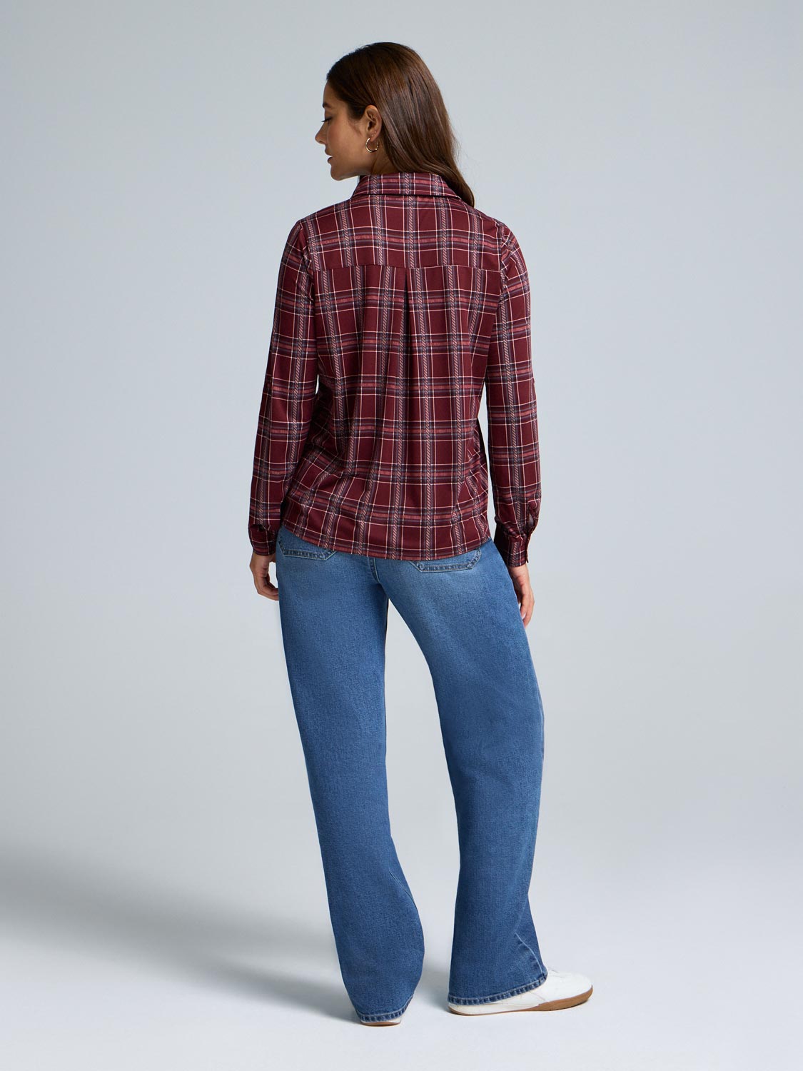 Plaid Button-Up Shirt