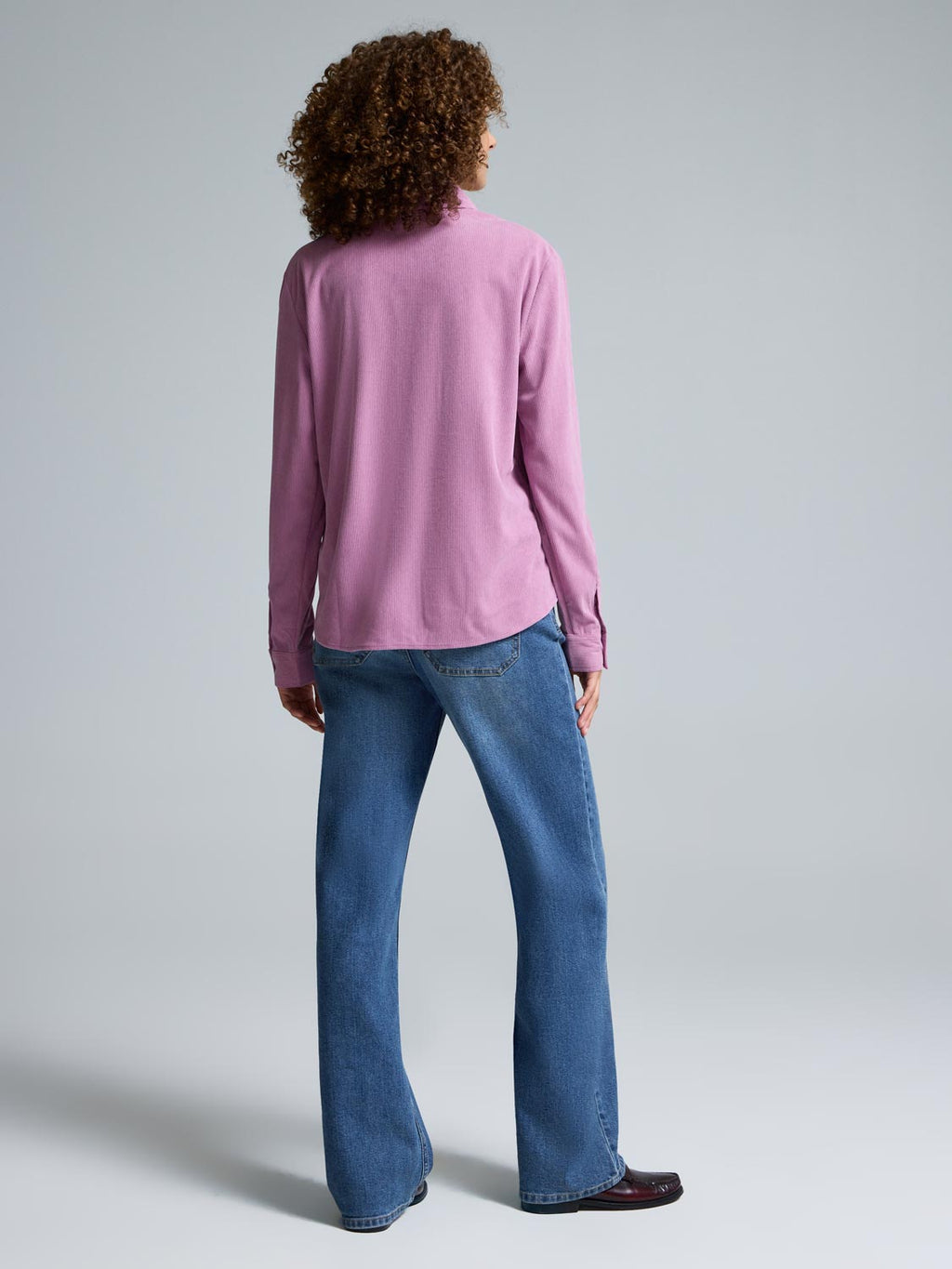 Corduroy Button-Front Blouse