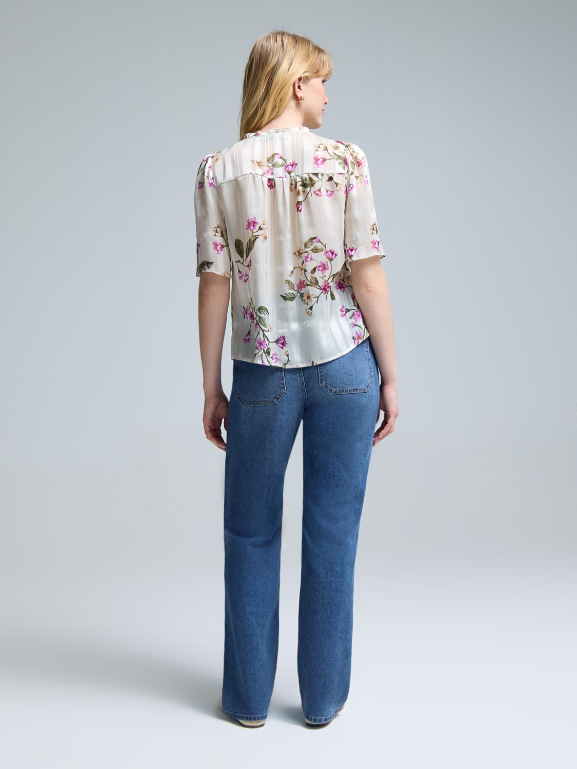 Floral Flutter Sleeve Top
