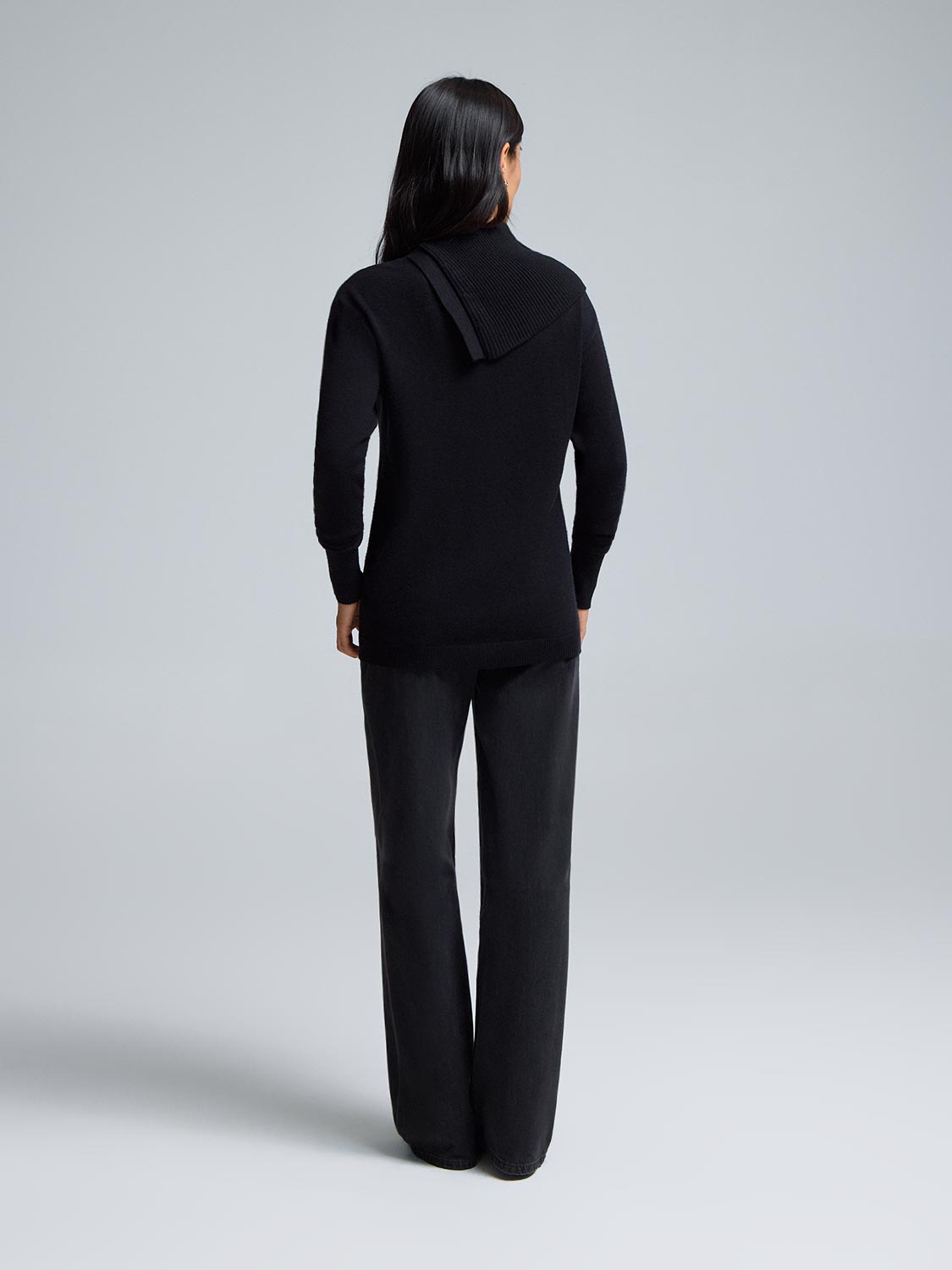 Split Neck Sweater With Button Details