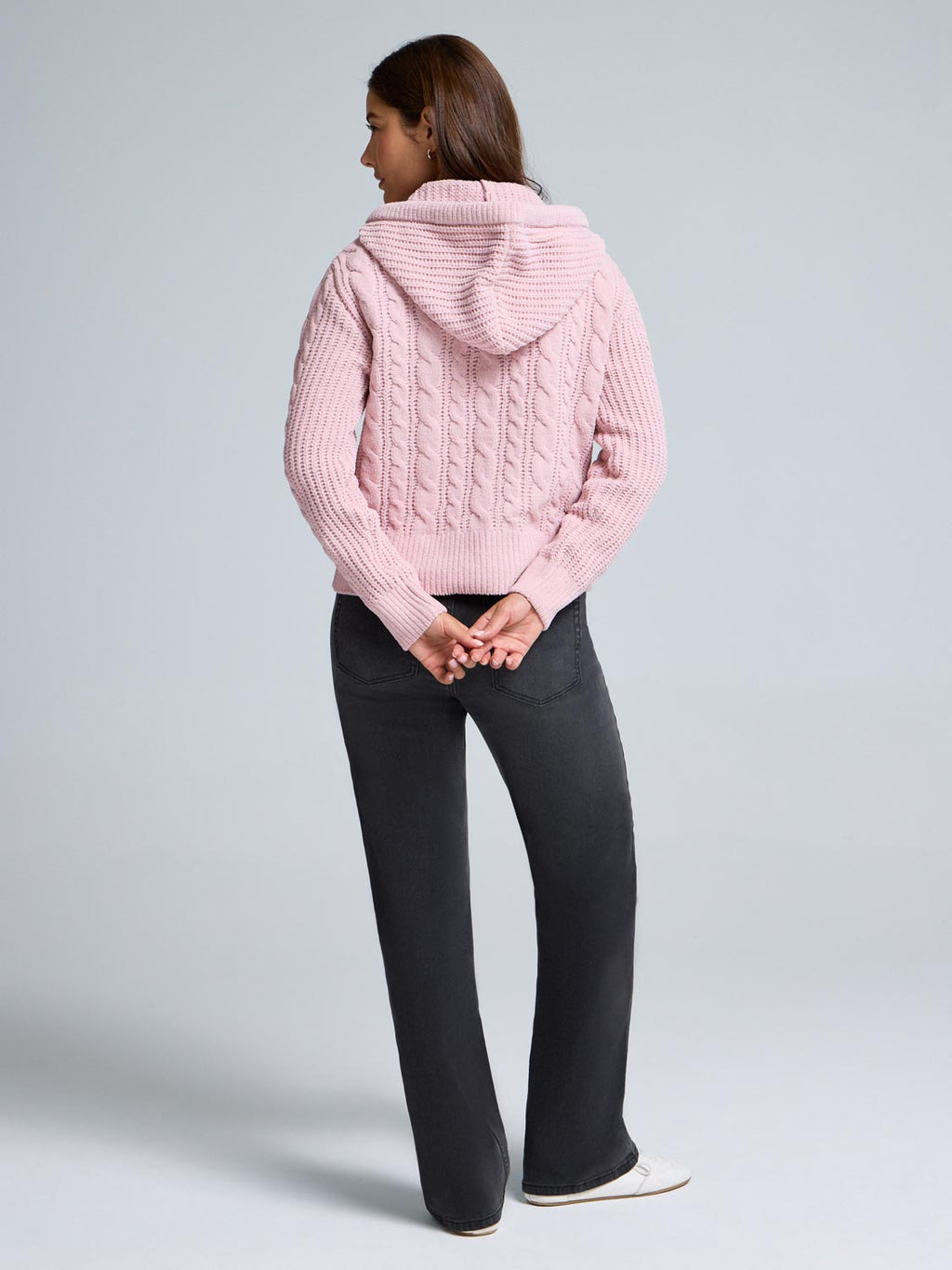 Cable Knit Zip-Up Hoodie