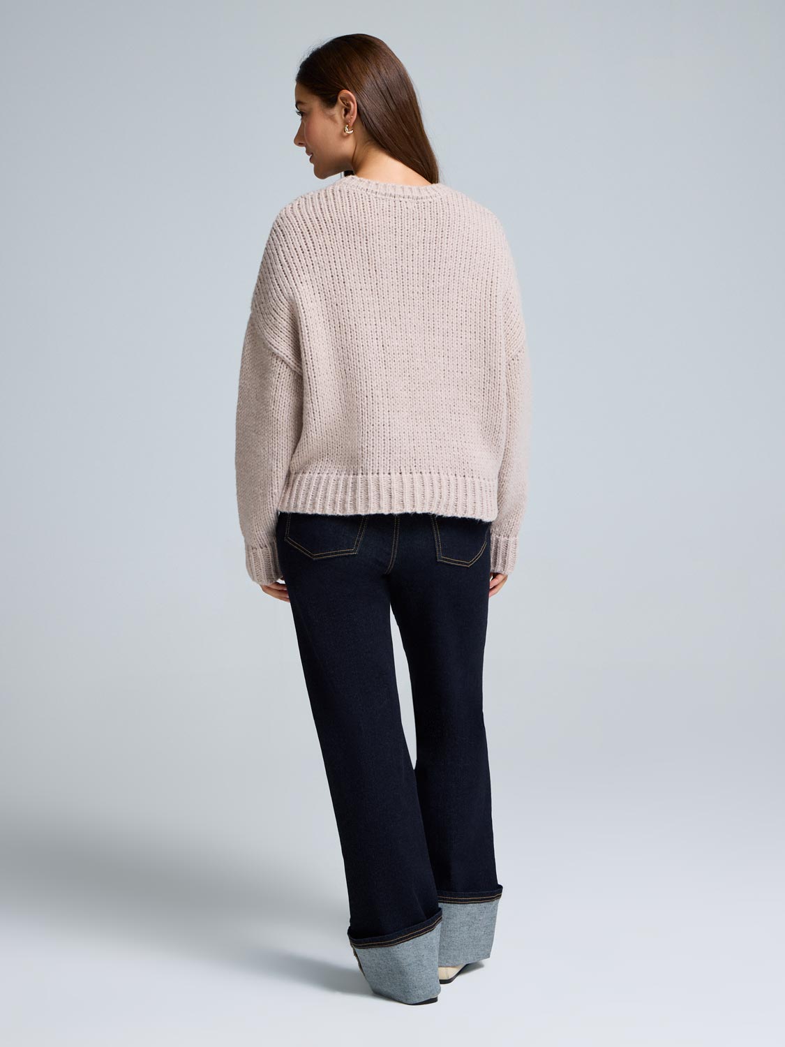 Floral Shaker Stitch Sweater