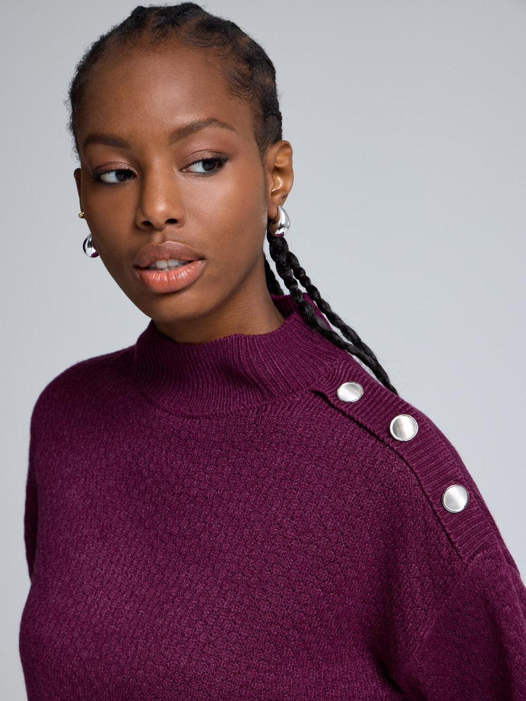 Ribbed Mock Neck Sweater