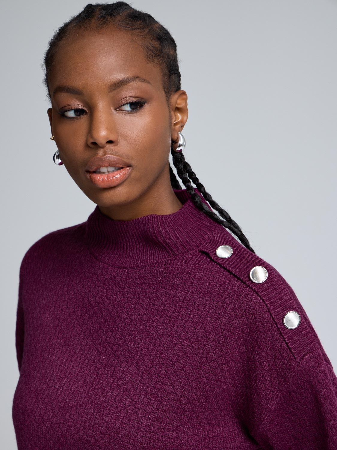 Ribbed Mock Neck Sweater
