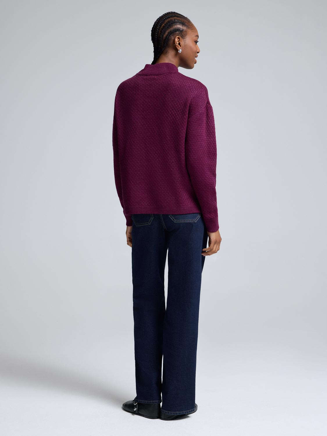 Ribbed Mock Neck Sweater