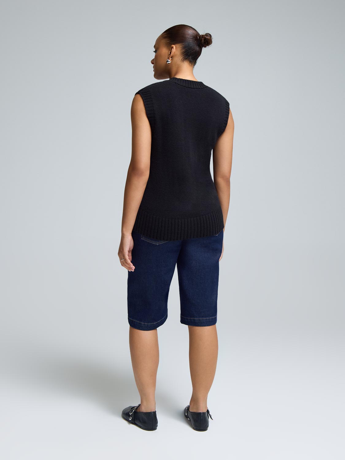 Wool Button-Front Sweater Vest