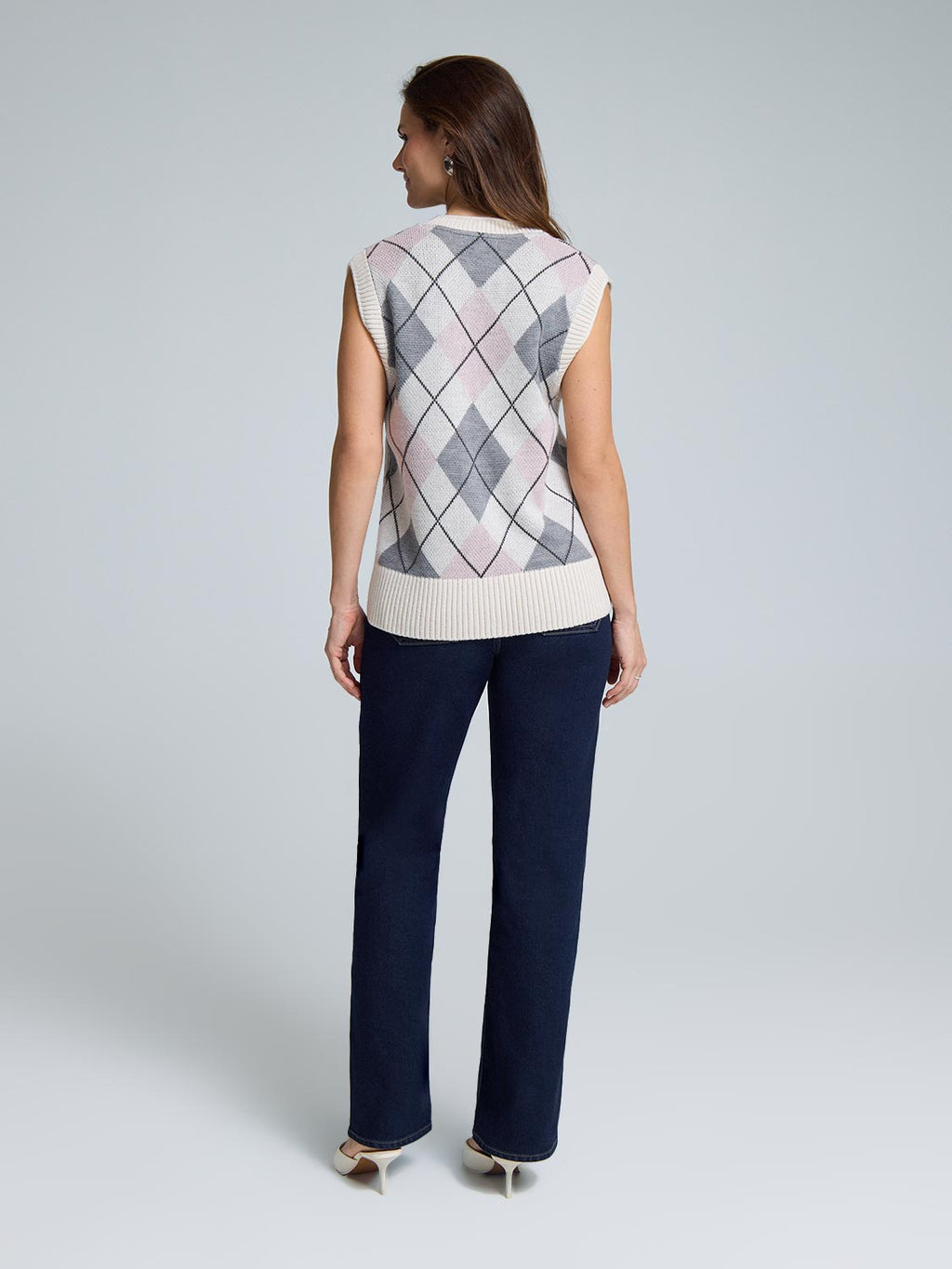 Argyle Wool Button-Front Sweater Vest