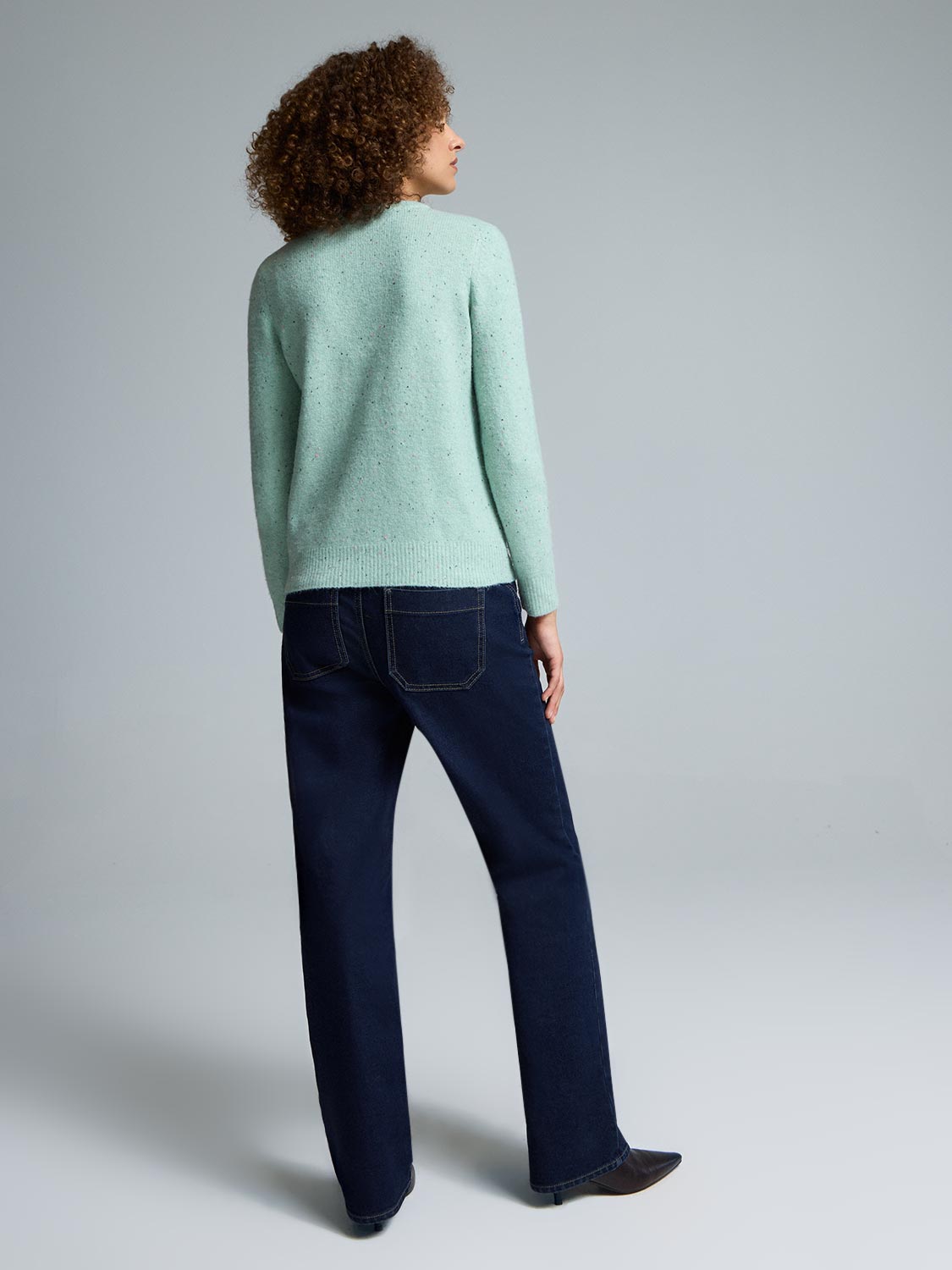 Crew Neck Sweater With Button Details