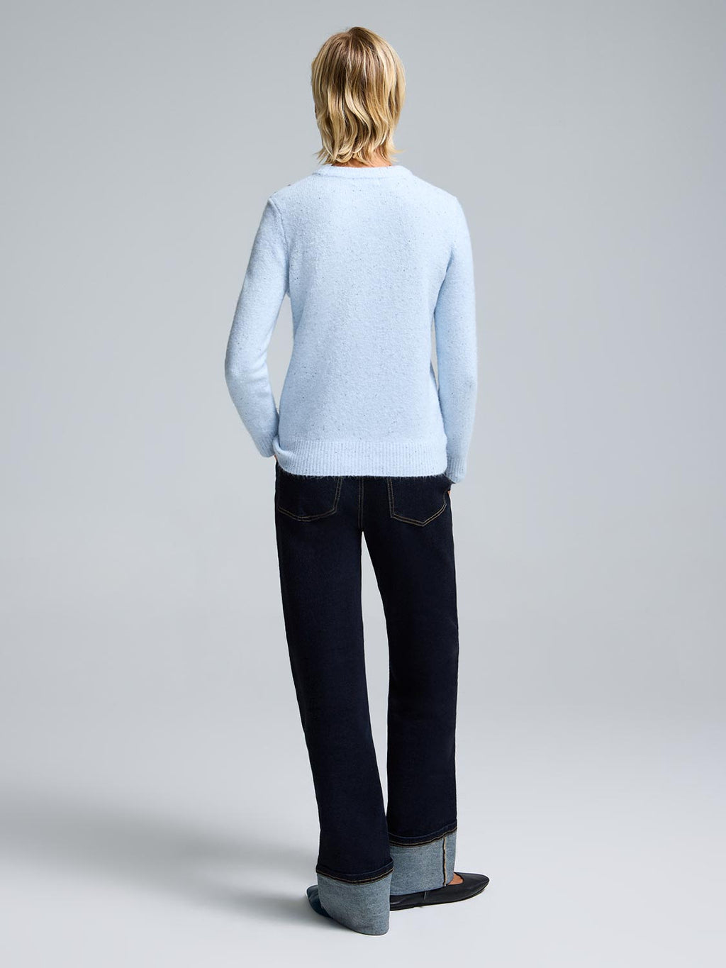 Crew Neck Sweater With Button Details