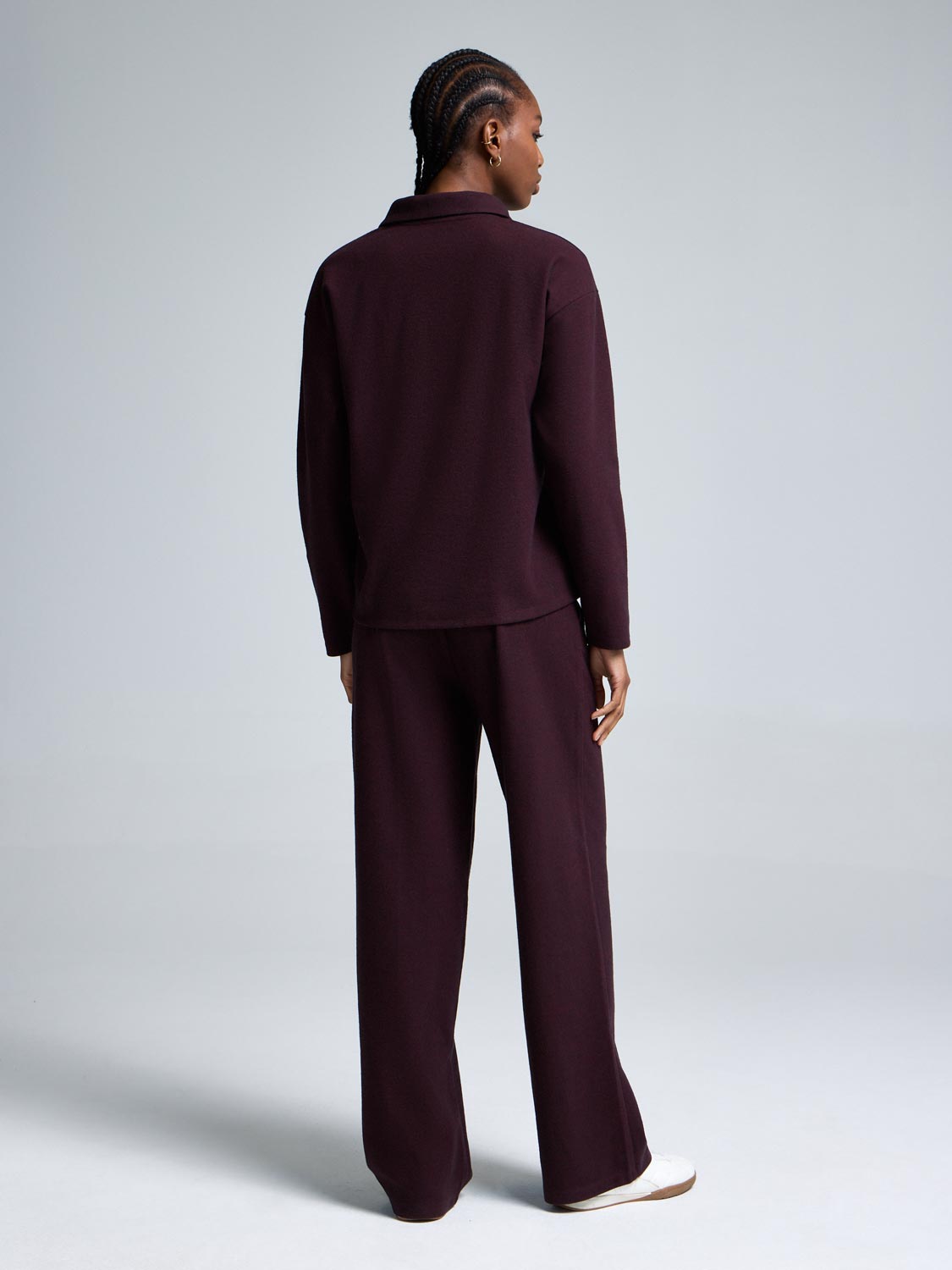 Johnny Collar Ribbed Cotton-Blend Top