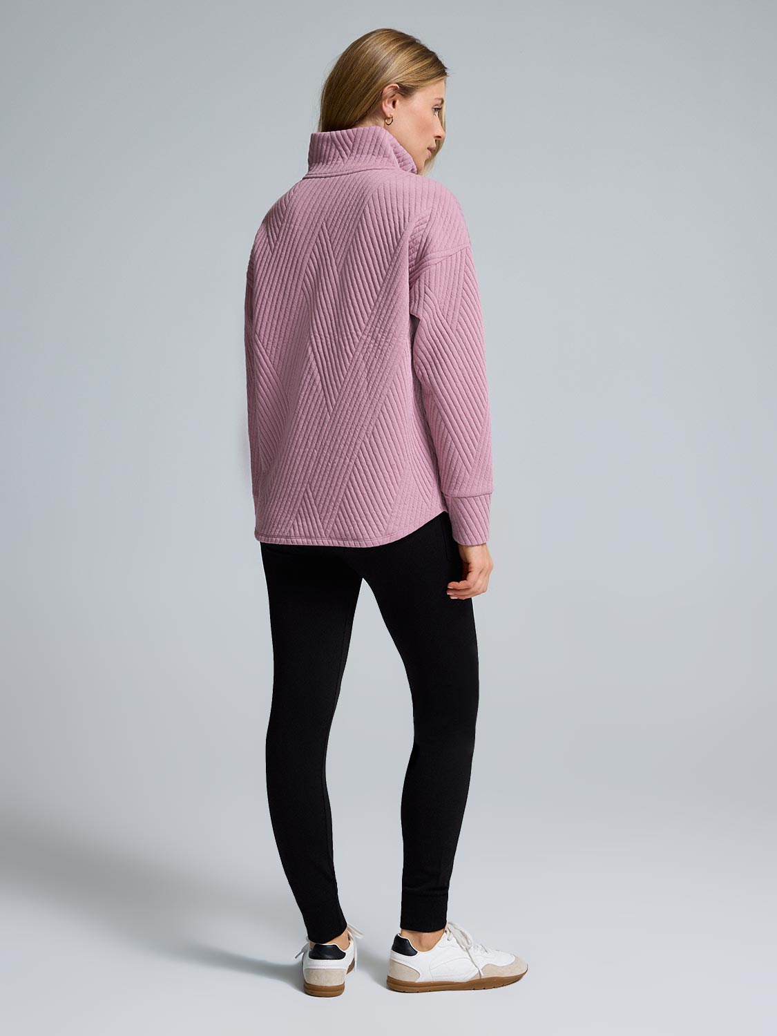 Half-Zip Quilted Sweatshirt