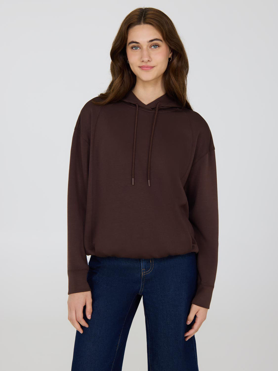 Bubble Hem Cloud Fleece Hoodie