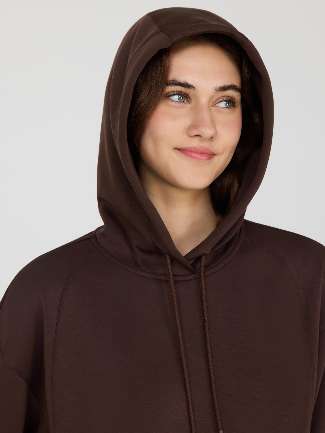 Bubble Hem Cloud Fleece Hoodie