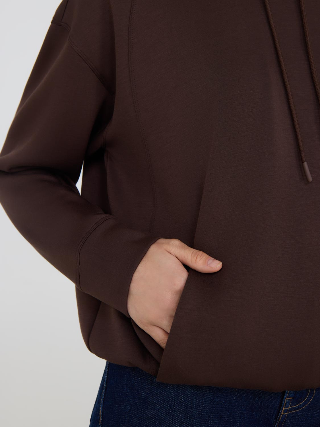 Bubble Hem Cloud Fleece Hoodie