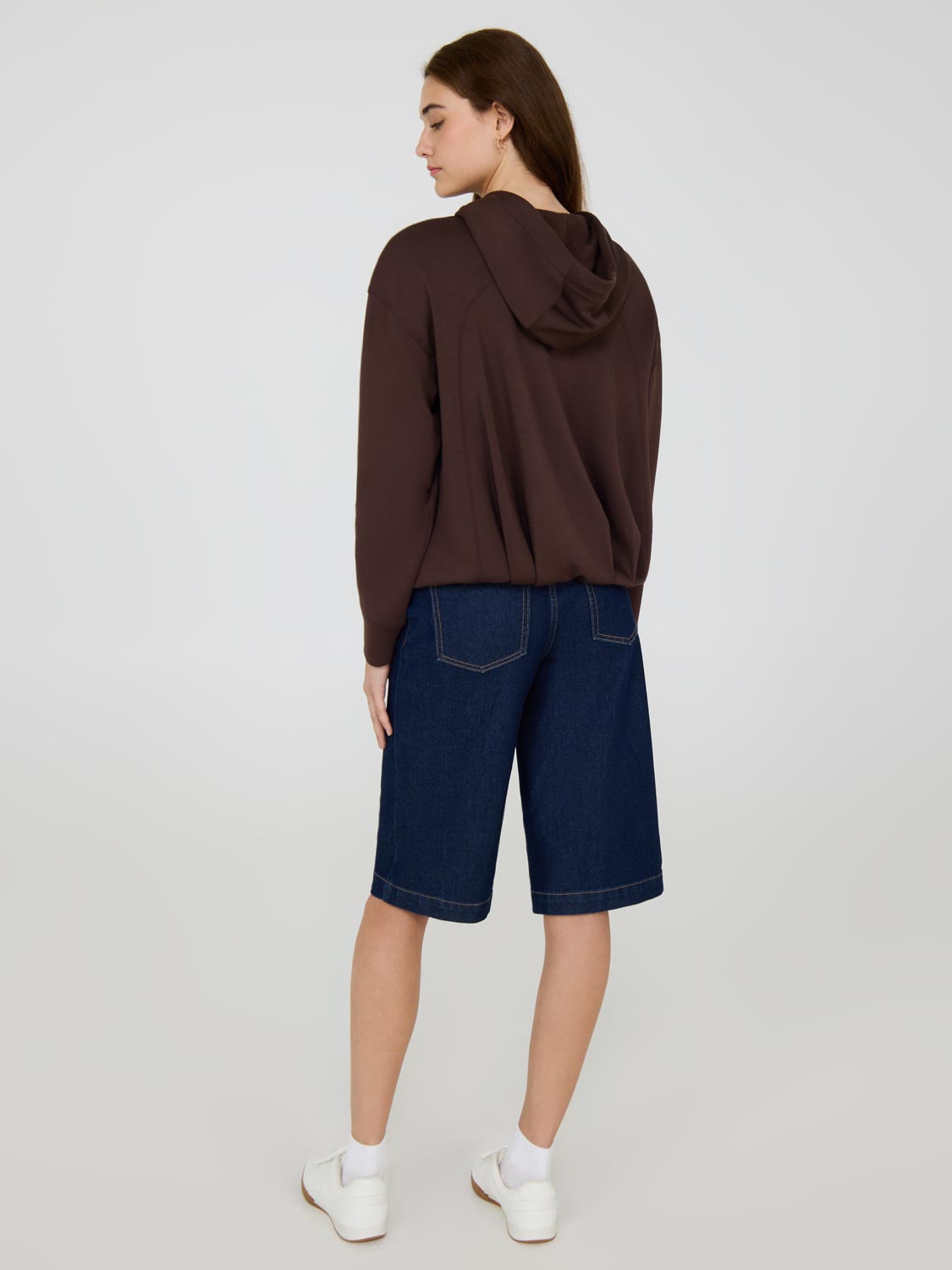 Bubble Hem Cloud Fleece Hoodie