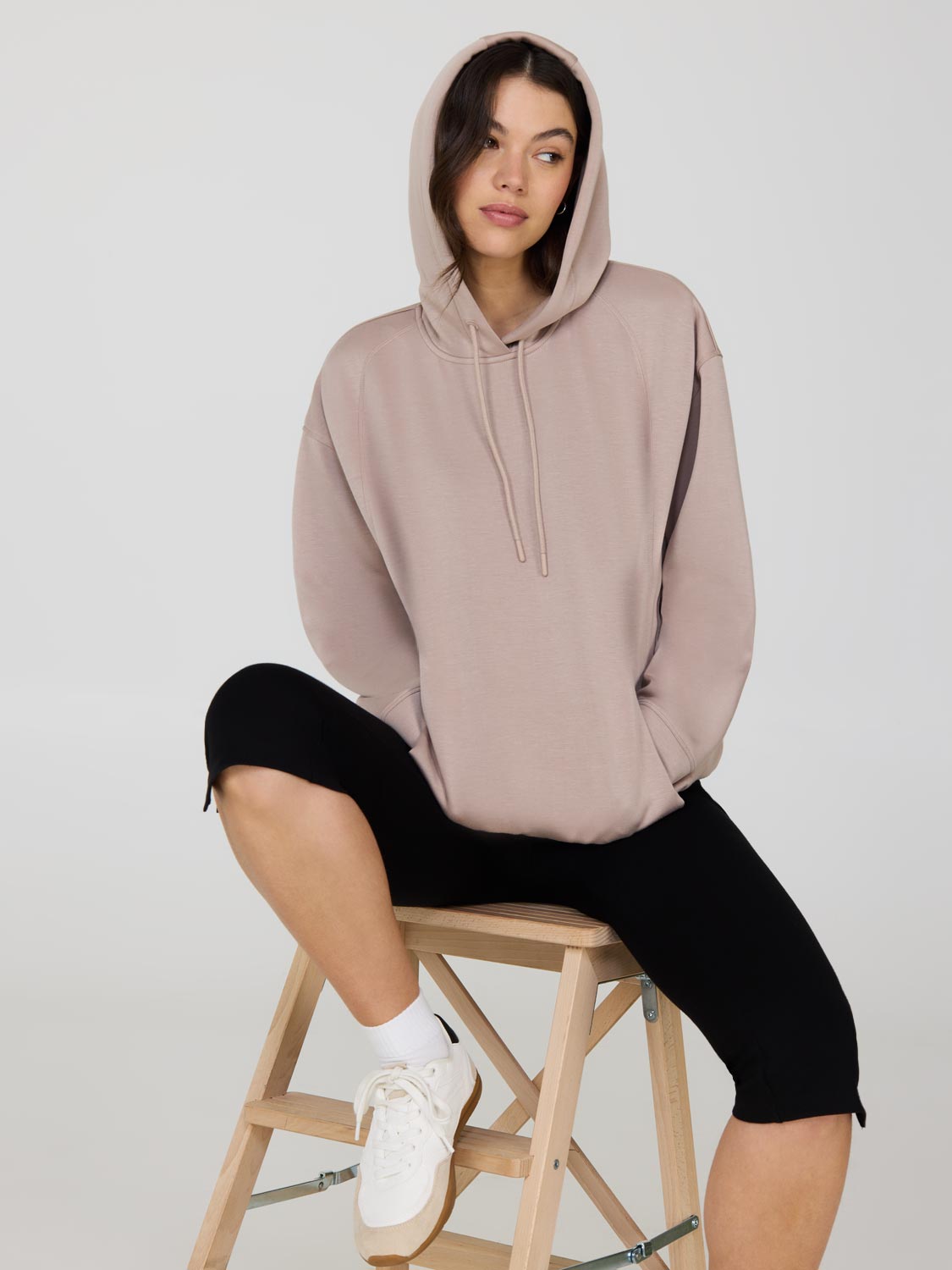 Bubble Hem Cloud Fleece Hoodie