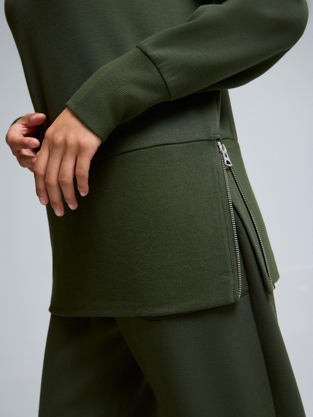 Side Zipper Cloud Fleece Sweatshirt