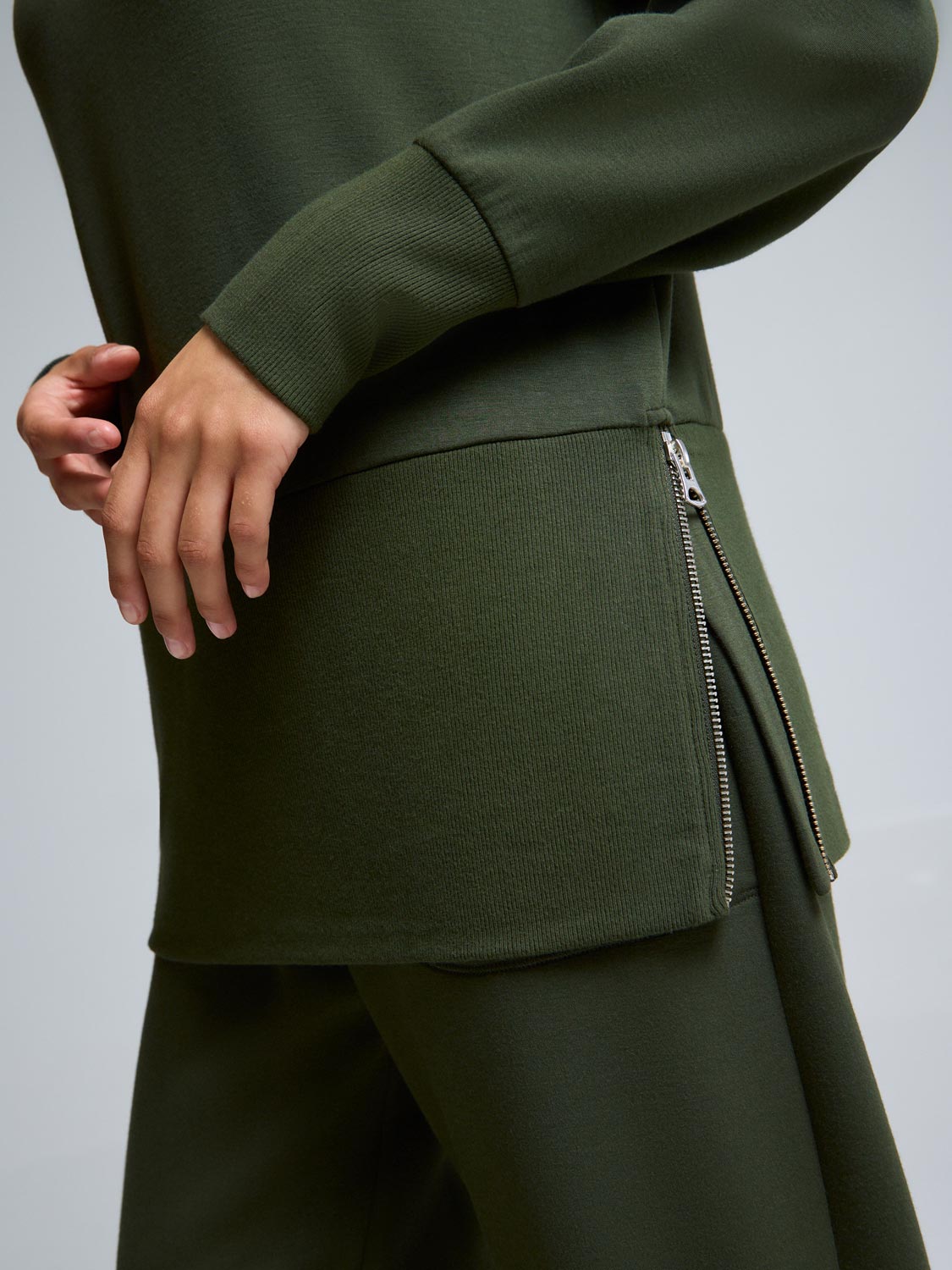 Side Zipper Cloud Fleece Sweatshirt