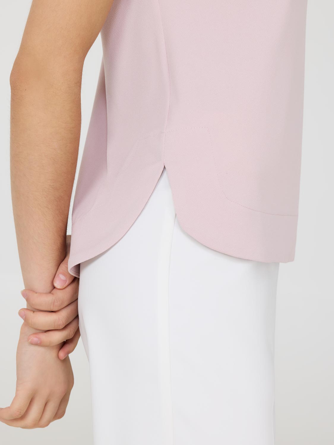 Sleeveless Crepe Shell Top
