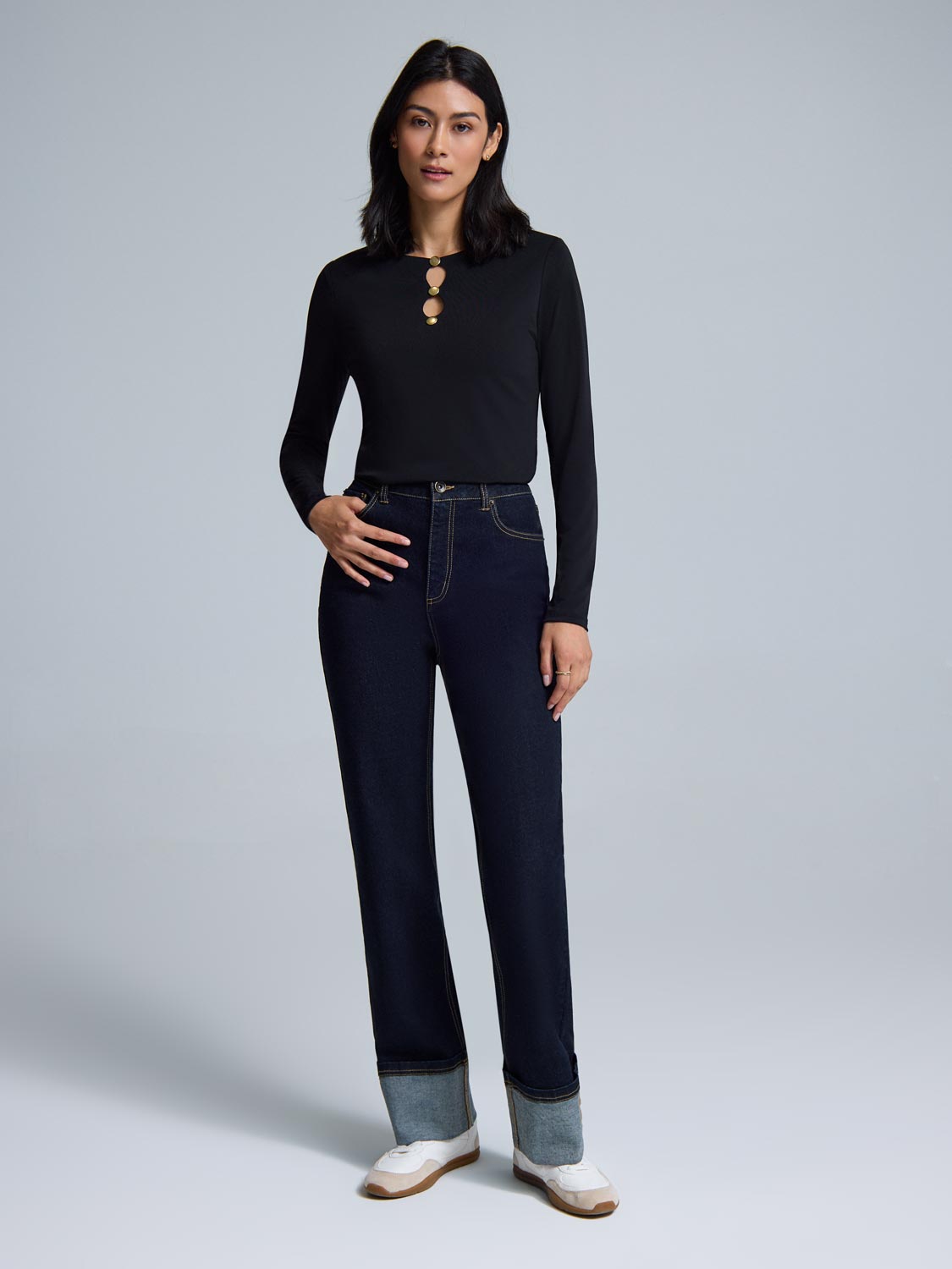 Front Keyhole Jersey Top