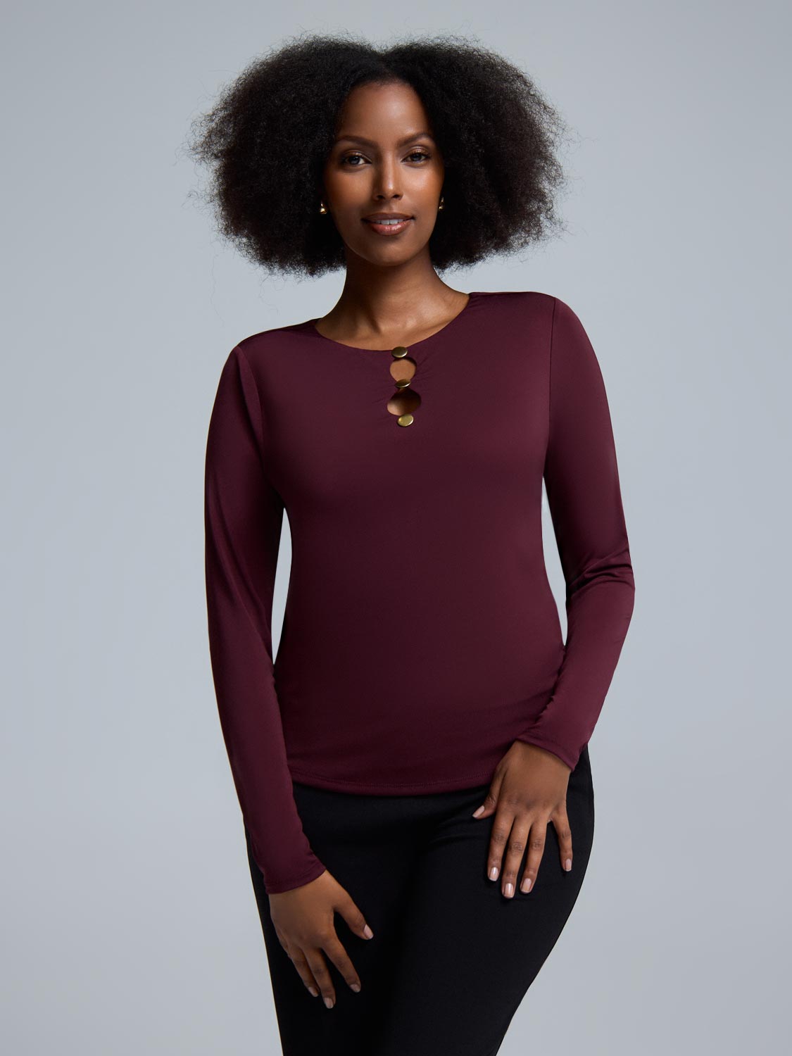 Front Keyhole Jersey Top
