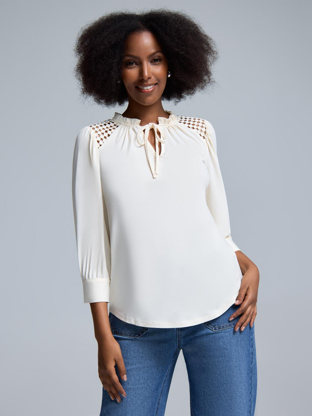 Pie Crust Neck Crochet Top