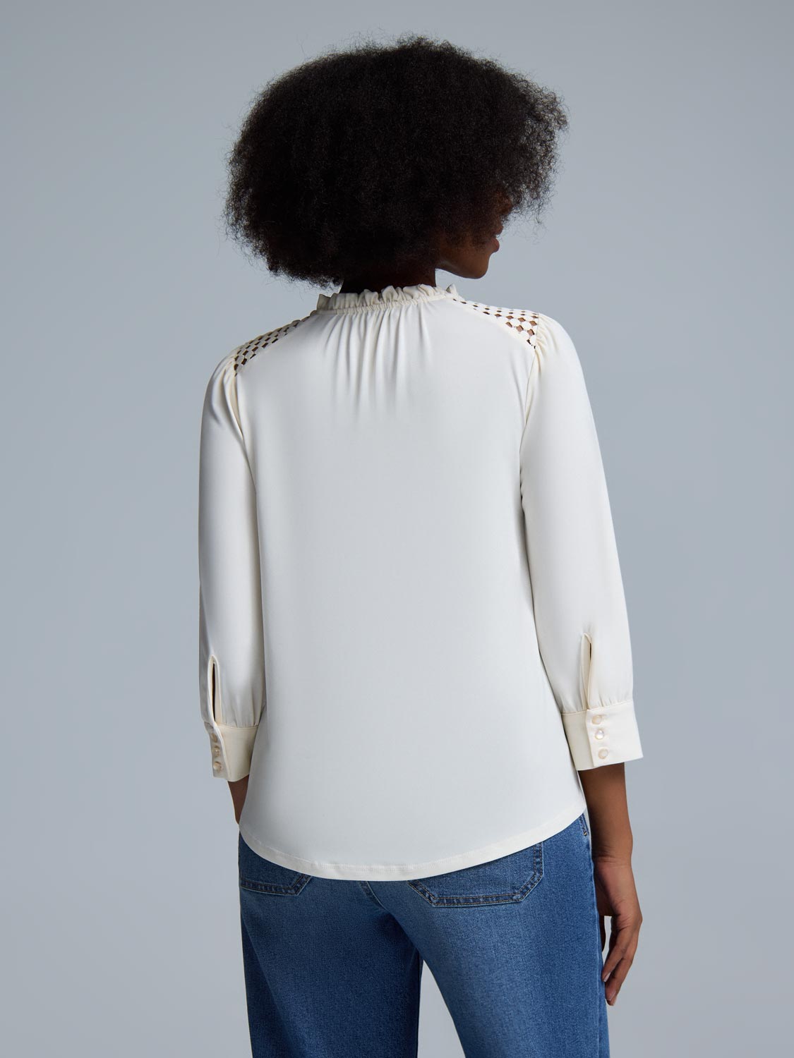 Pie Crust Neck Crochet Top