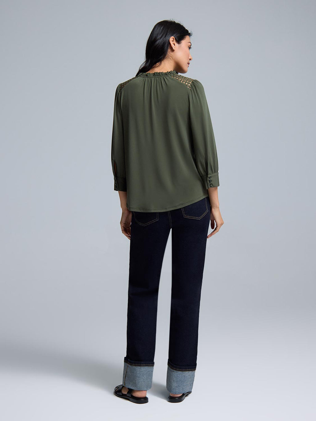 Pie Crust Neck Crochet Top