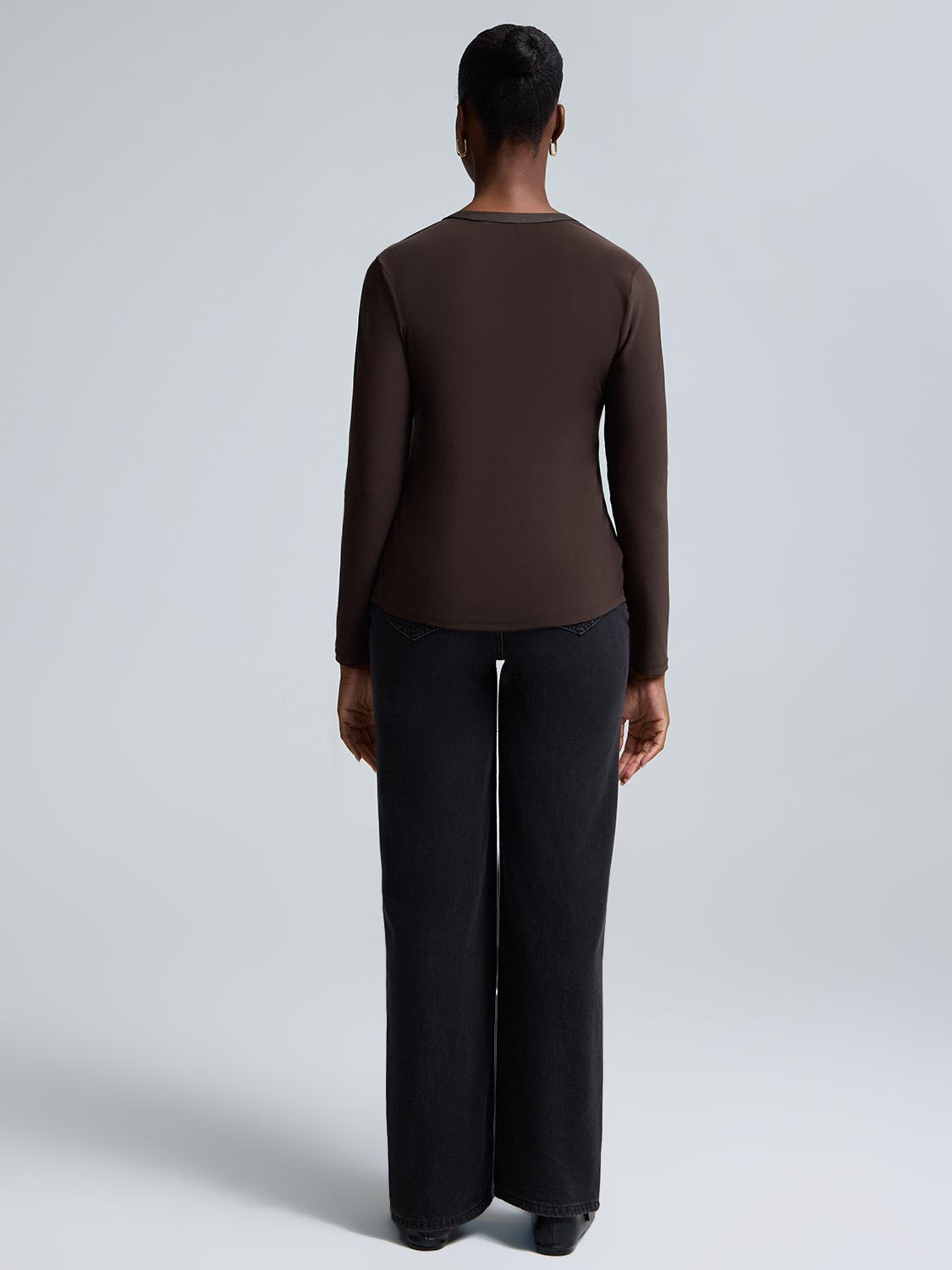 Faux Leather Notch Collar Top