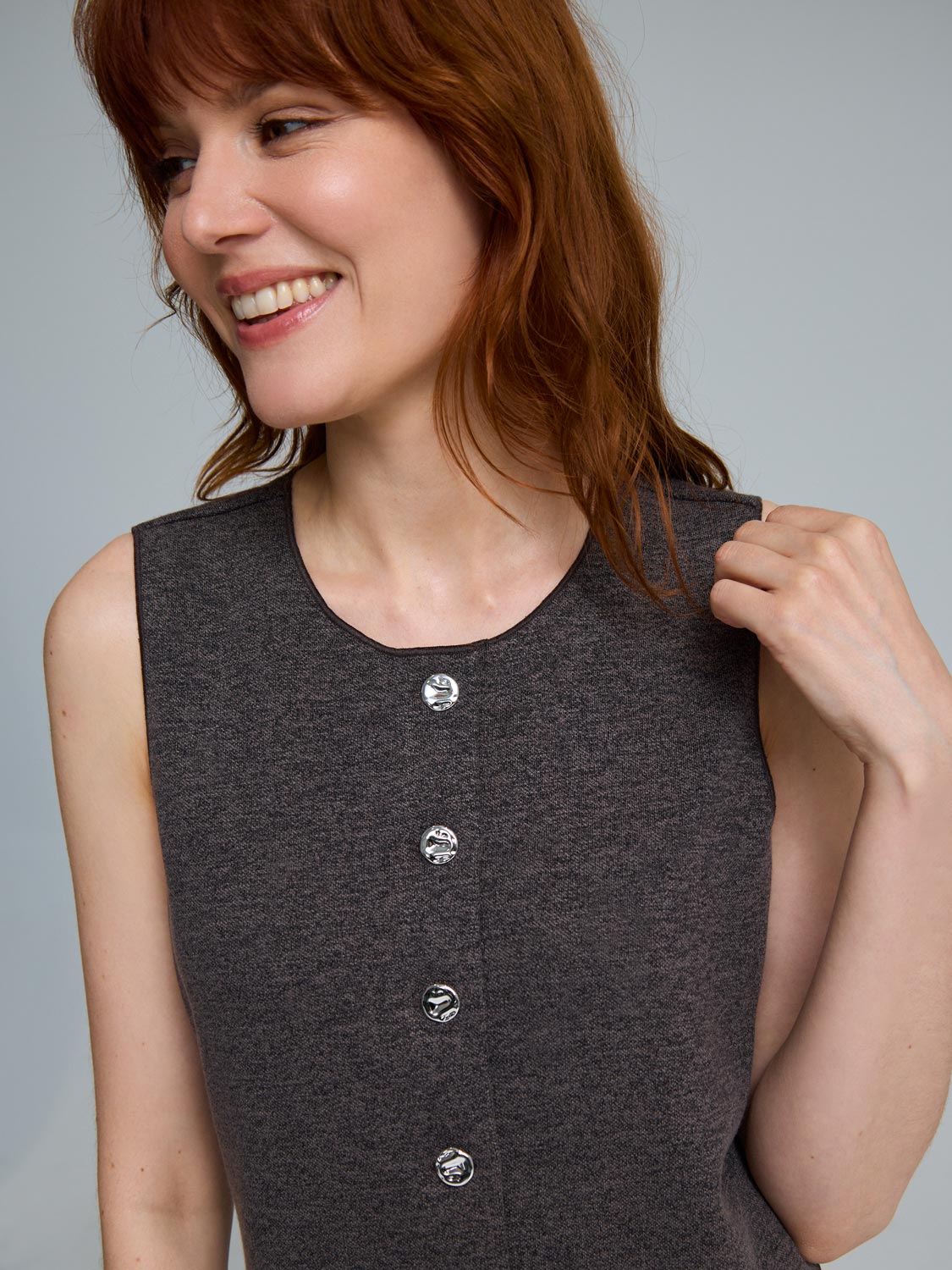 Button-Up Cropped Top