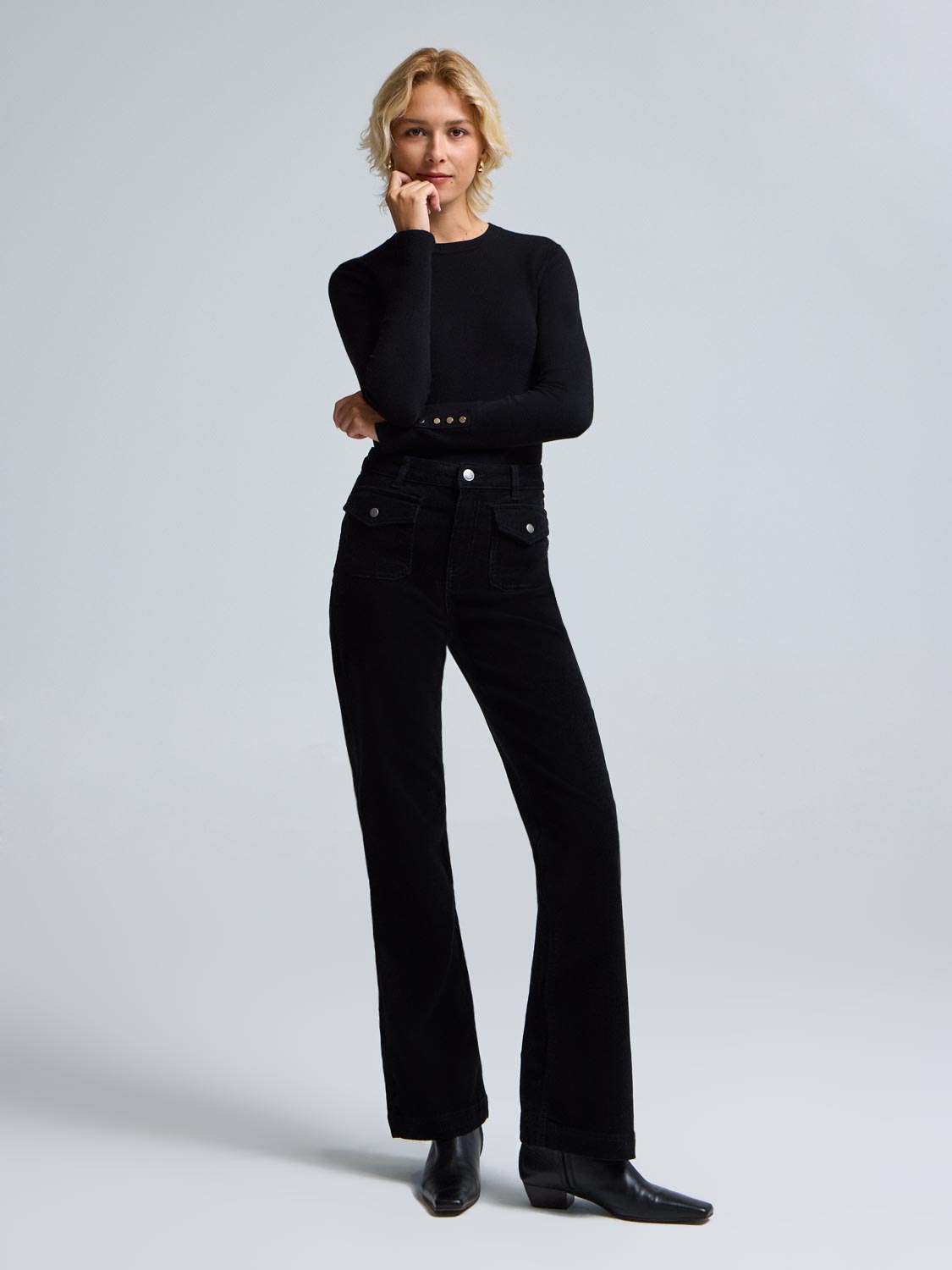 Flare Leg Corduroy Pants