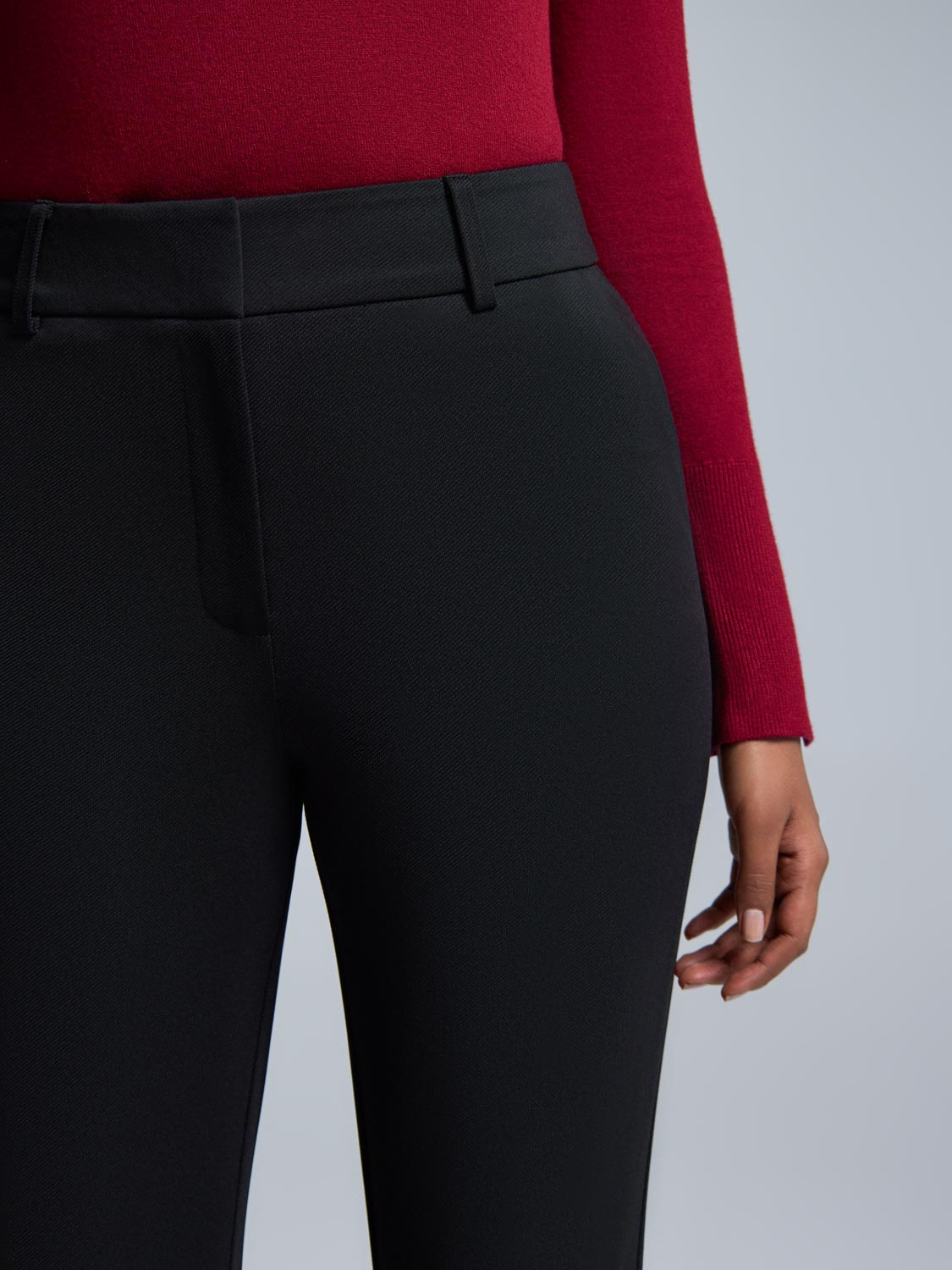 Mid-Rise Straight Leg Pants