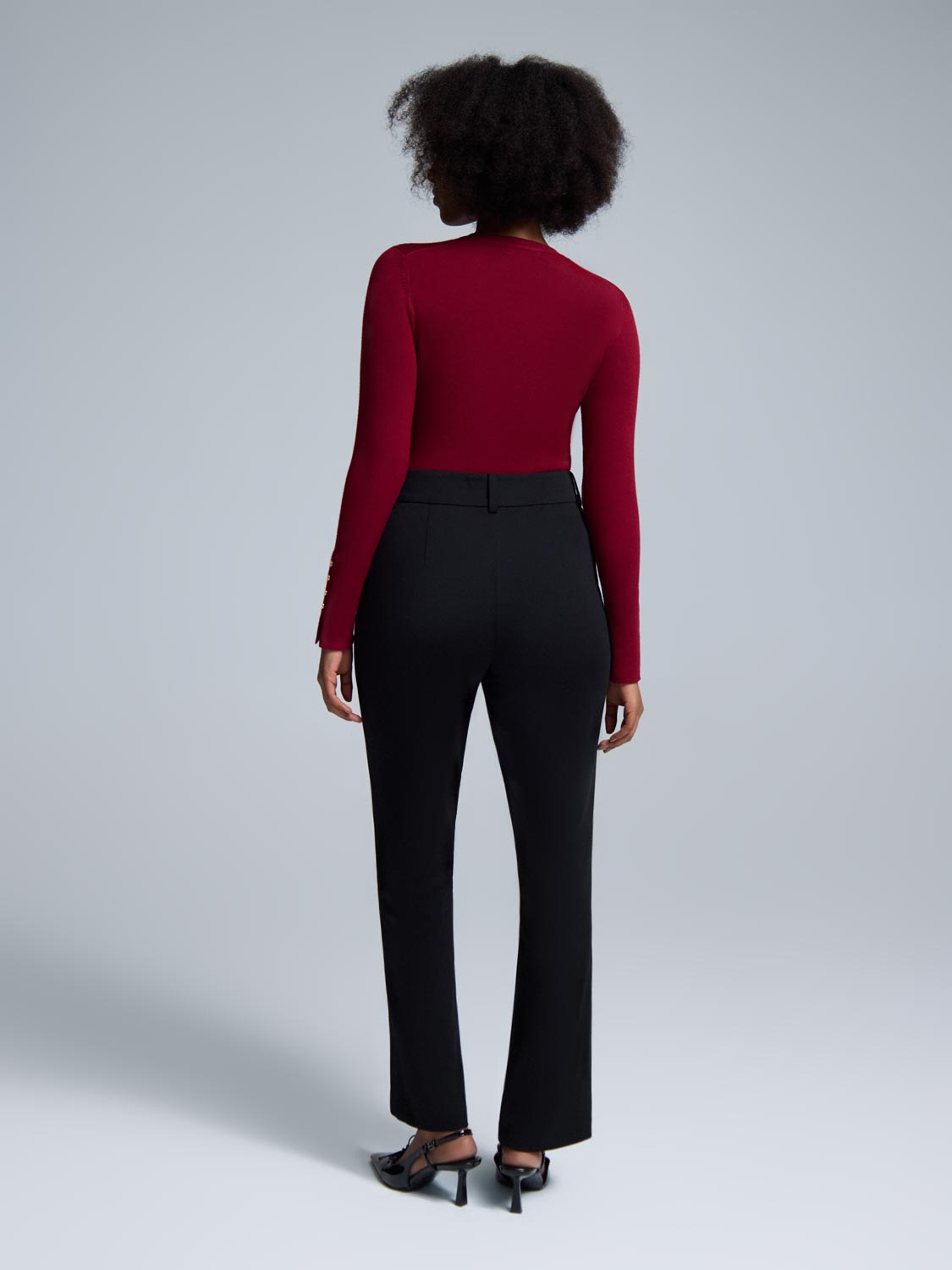 Mid-Rise Straight Leg Pants