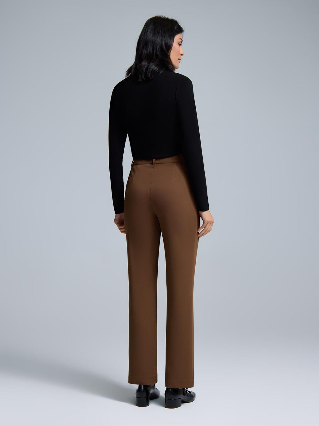 Mid-Rise Straight Leg Pants