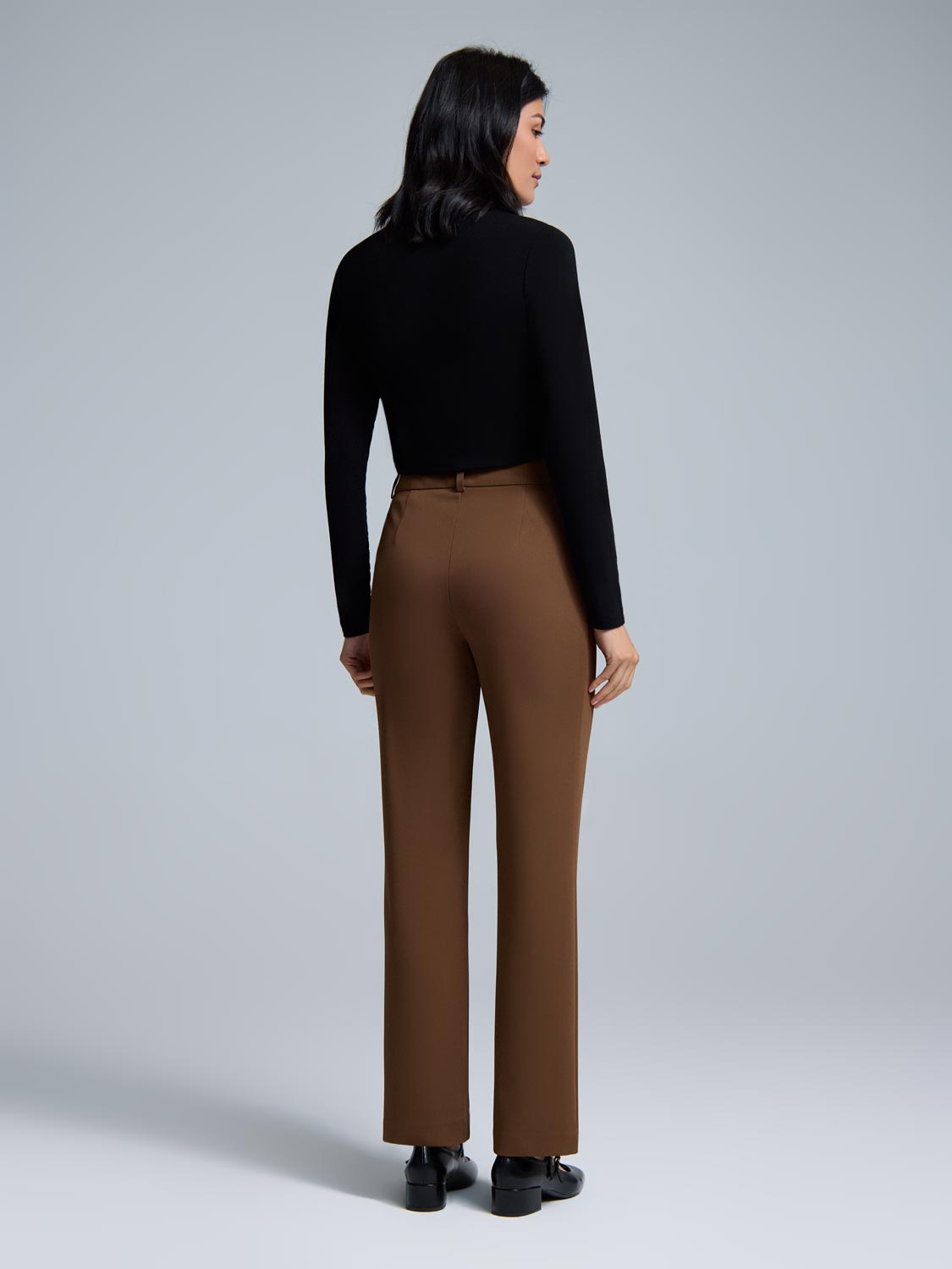 Mid-Rise Straight Leg Pants