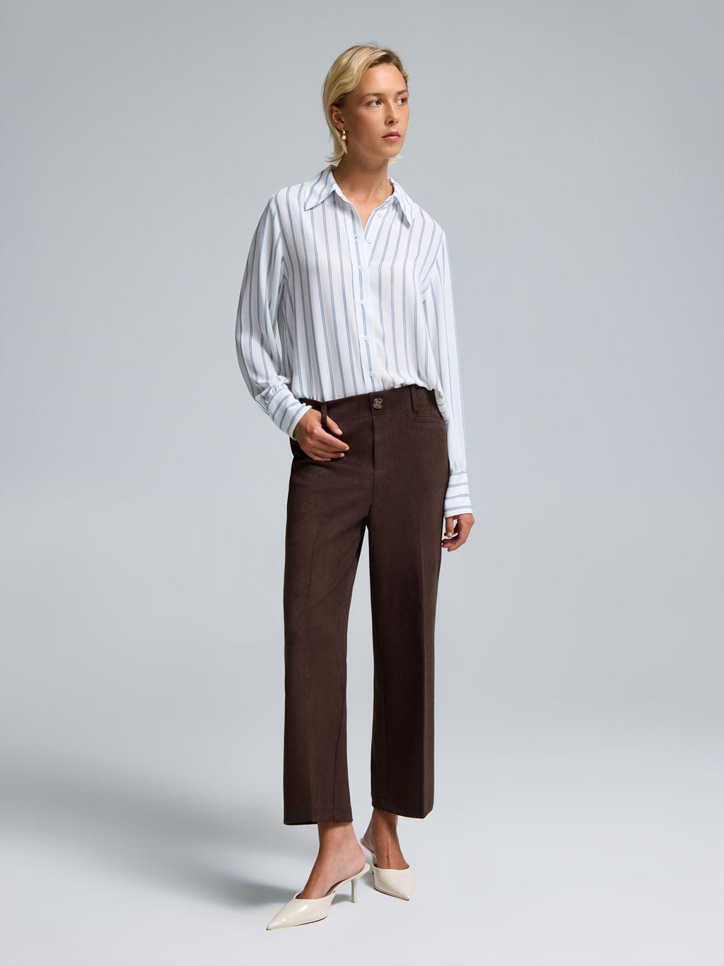 Faux Suede Culotte Pants