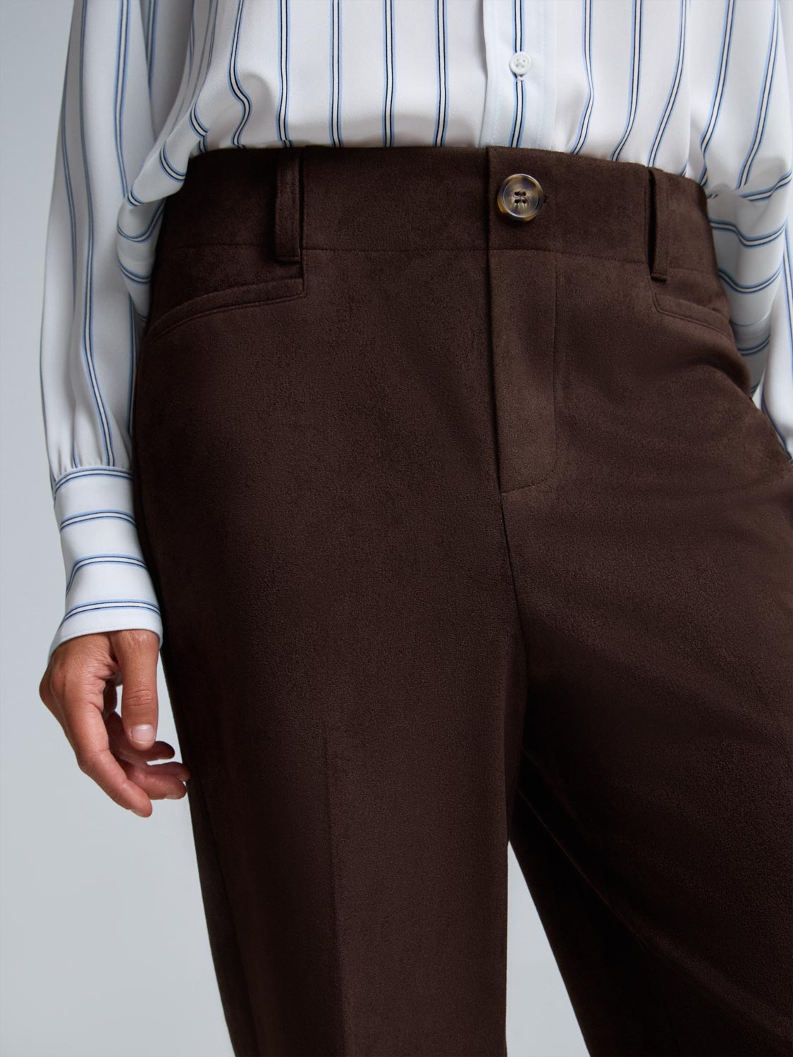 Faux Suede Culotte Pants