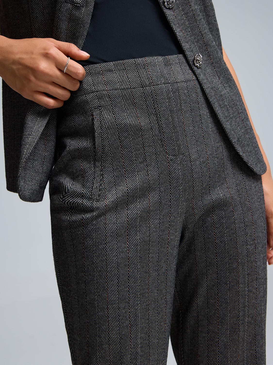 Striped Jacquard Flare Leg Pants
