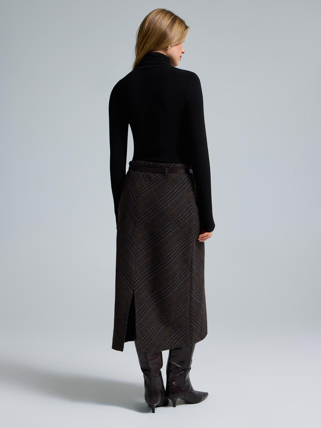 Midi Plaid Skirt