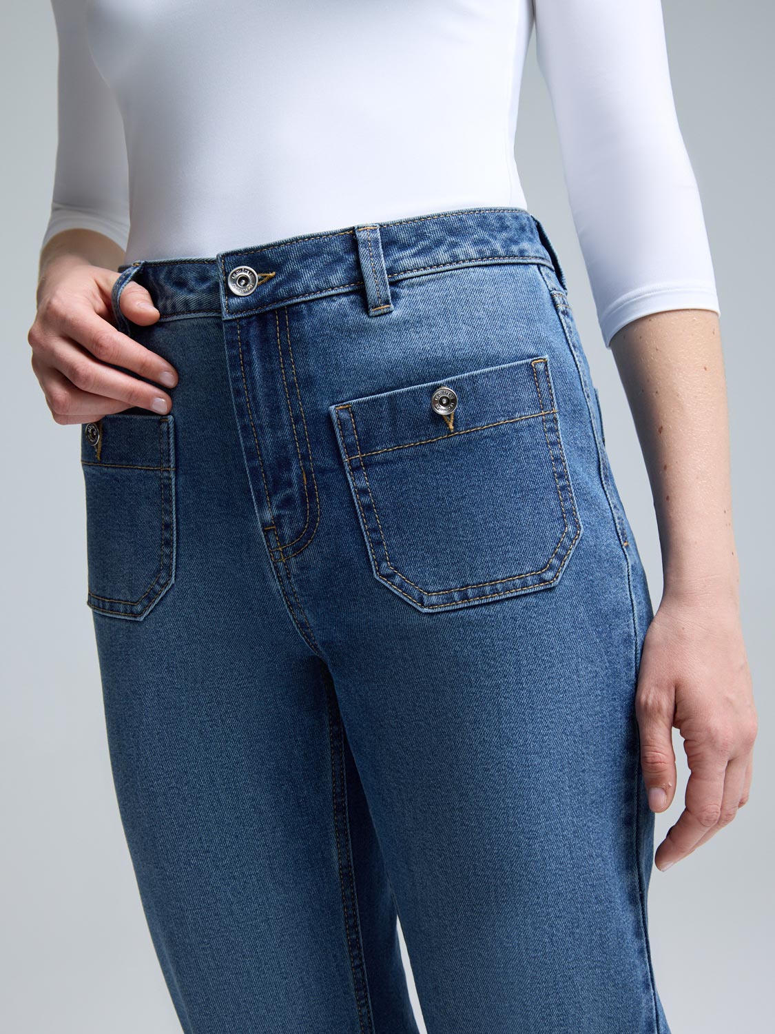 Medium Wash Straight-Leg Jeans