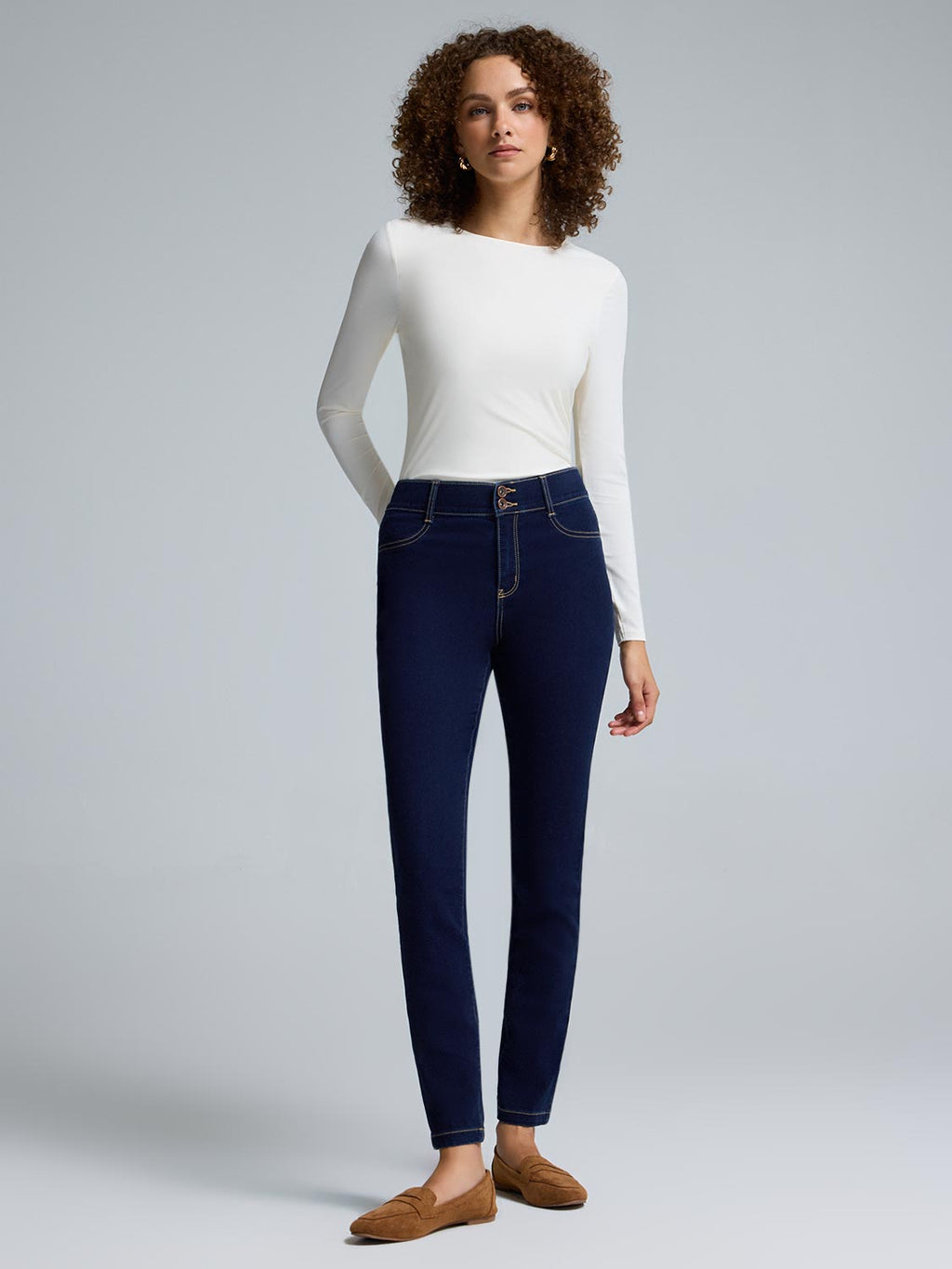 Cotton-Blend Skinny Leg Jeans