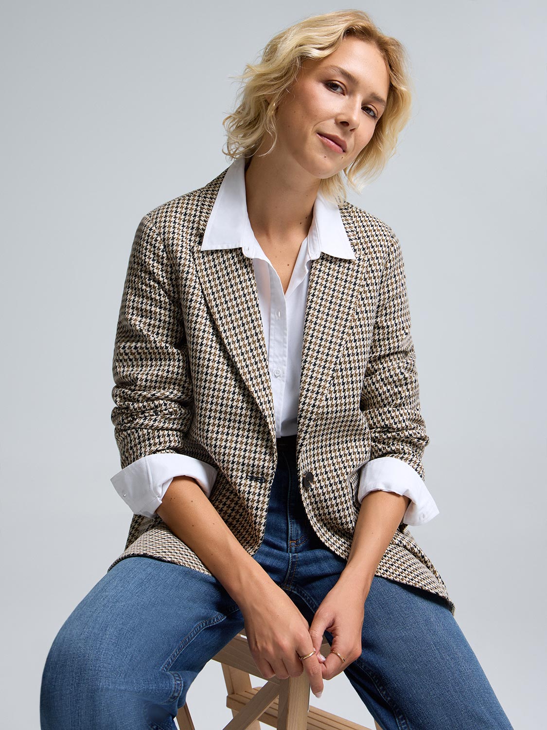 Faux Suede Elbow Patch Blazer
