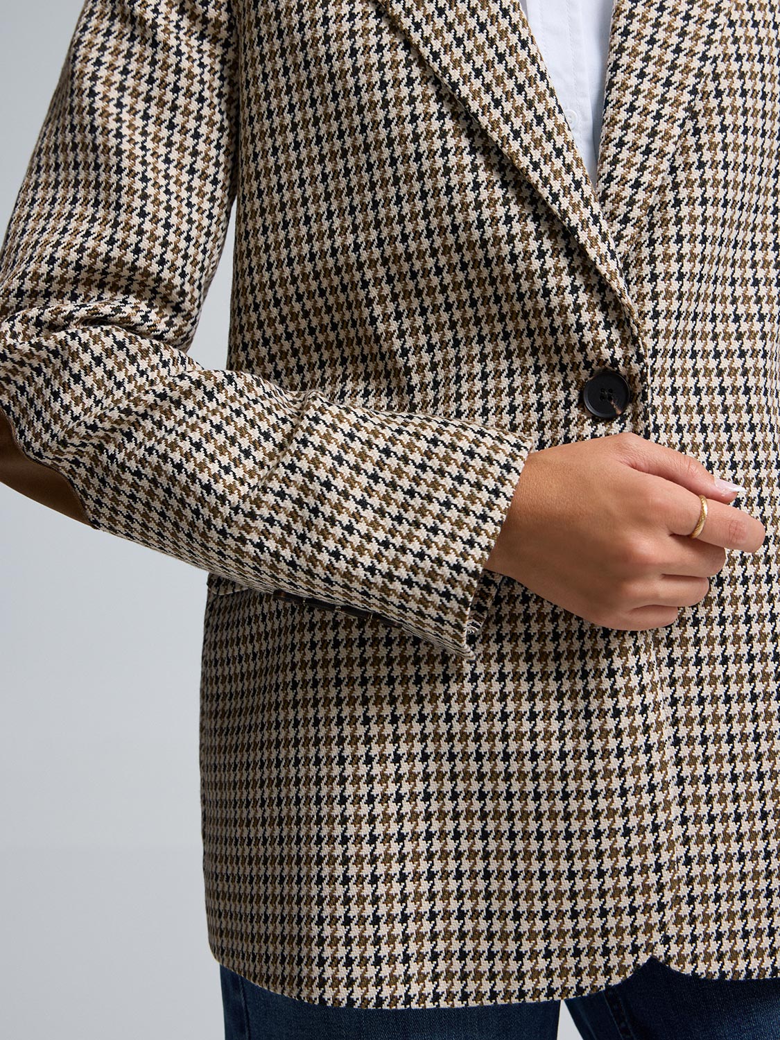 Faux Suede Elbow Patch Blazer
