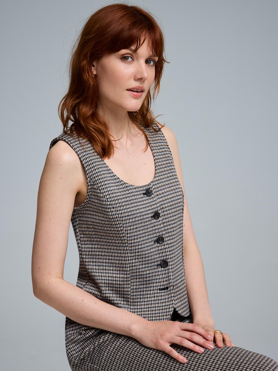 Jacquard Cropped Vest